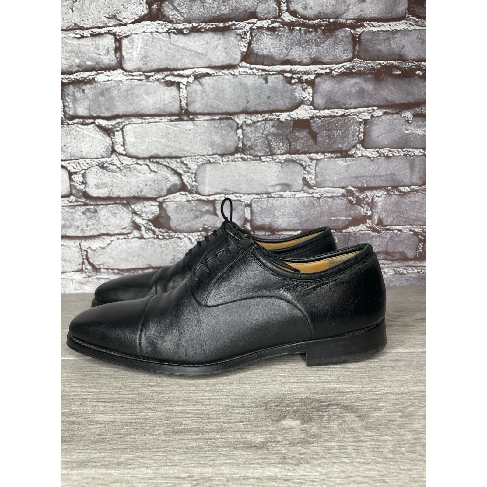 Magnanni Magnanni Black Leather Cap Toe Lace Up Oxfords Dress Shoes M Size US 10 / EU 43 - 20 Thumbnail