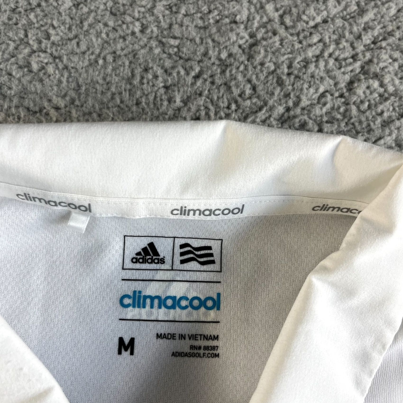 Adidas Adidas Polo Shirt Mens Medium White Gray Green Striped Climacool Golf Stretch Shirt Size US M / EU 48-50 / 2 - 3 Thumbnail
