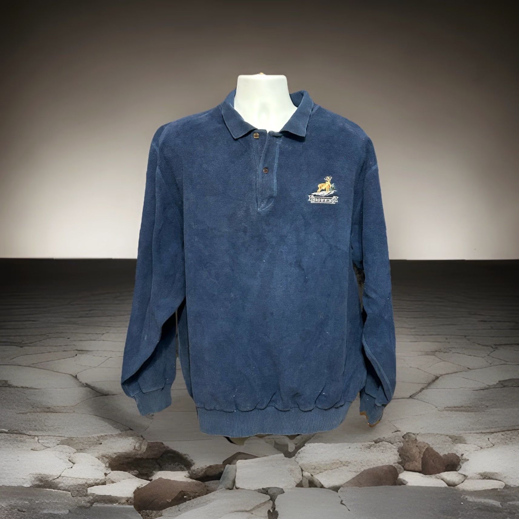 Vintage VINTAGE Browning Long Sleeve Polo Shirt Men 2XL Navy Blue Deer Hunting Buttons Shirt Regular Fit Casual, Travel, Activewear Mens Size US XXL / EU 58 / 5 - 5 Thumbnail