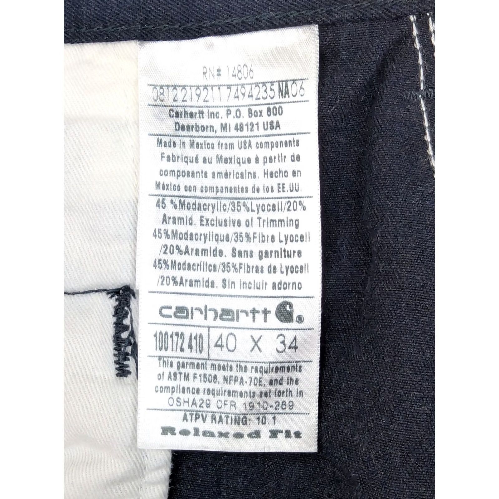 Carhartt Carhartt FR Flame Resistant Relaxed Fit Straight Pants Men 39x34 Navy Blue Cargo Workwear PANTS Mens Size US 39 - 7 Thumbnail
