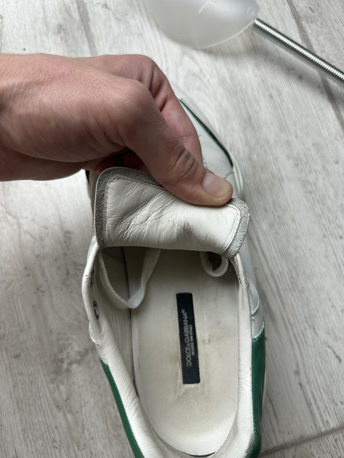 Dolce & Gabbana DOLCE & GABBANA Daymaster Sneakers Mens White/Green Leather Size US 6.5 / EU 39-40 - 11 Thumbnail
