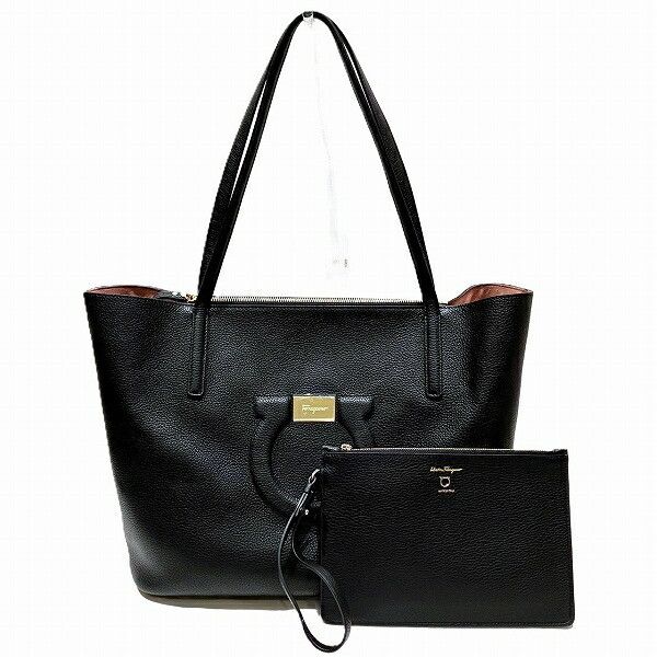 Salvatore Ferragamo Salvatore Ferragamo Salvatore Ferragamo Gancini Leather Tote Bag Leather Tote Bag 21H019 in Pristine Condition Size ONE SIZE - 1 Thumbnail