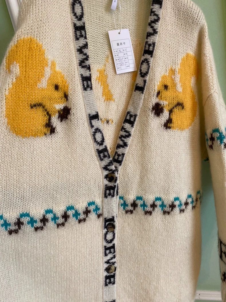 Loewe Loewe Green deer pattern long sleeve horsehair sweater Size XS / US 0-2 / IT 36-38 - 5 Thumbnail