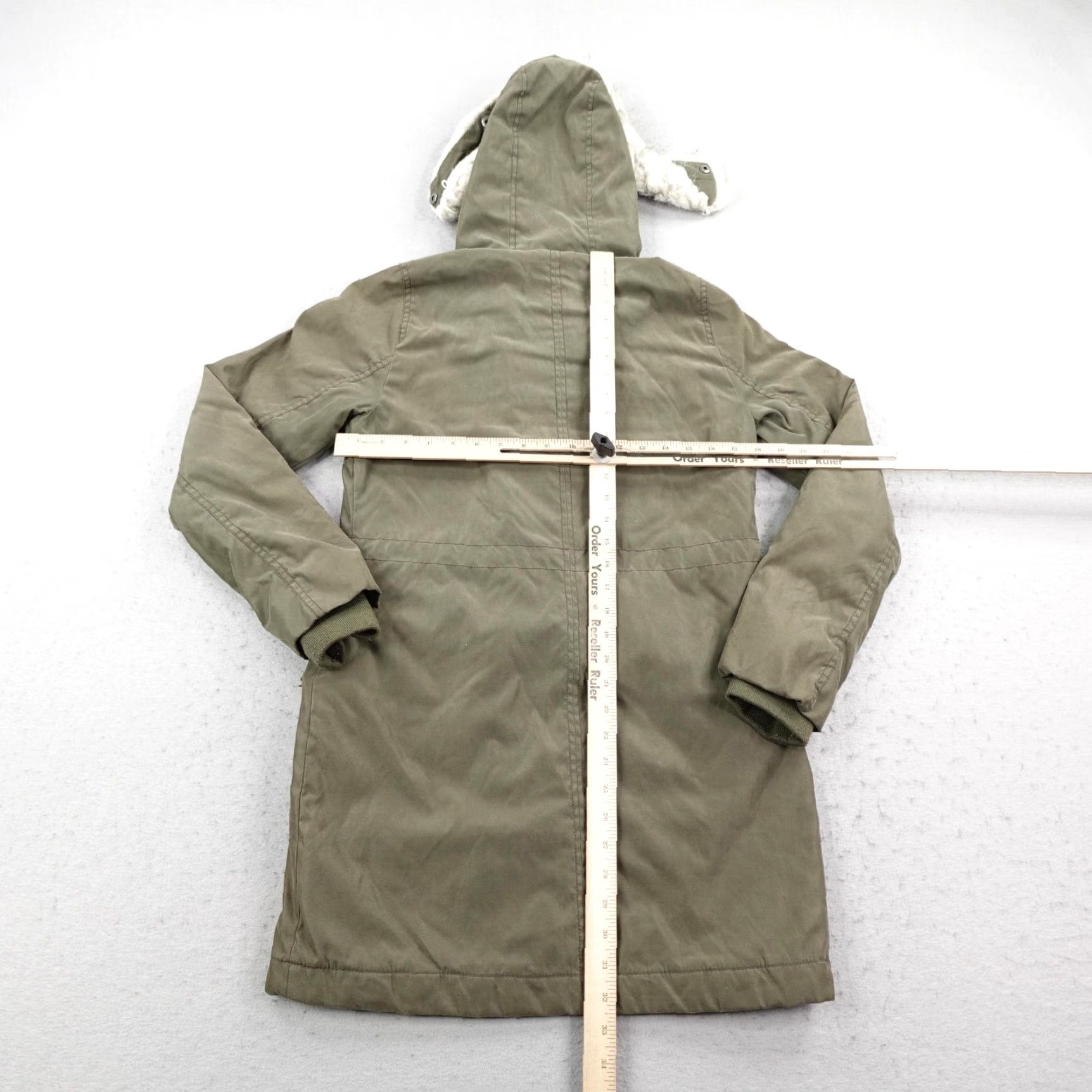 Abercrombie & Fitch VINTAGE Abercrombie & Fitch Coat Parka Womens XS Green Fur Trim Size XS / US 0-2 / IT 36-38 - 7 Thumbnail