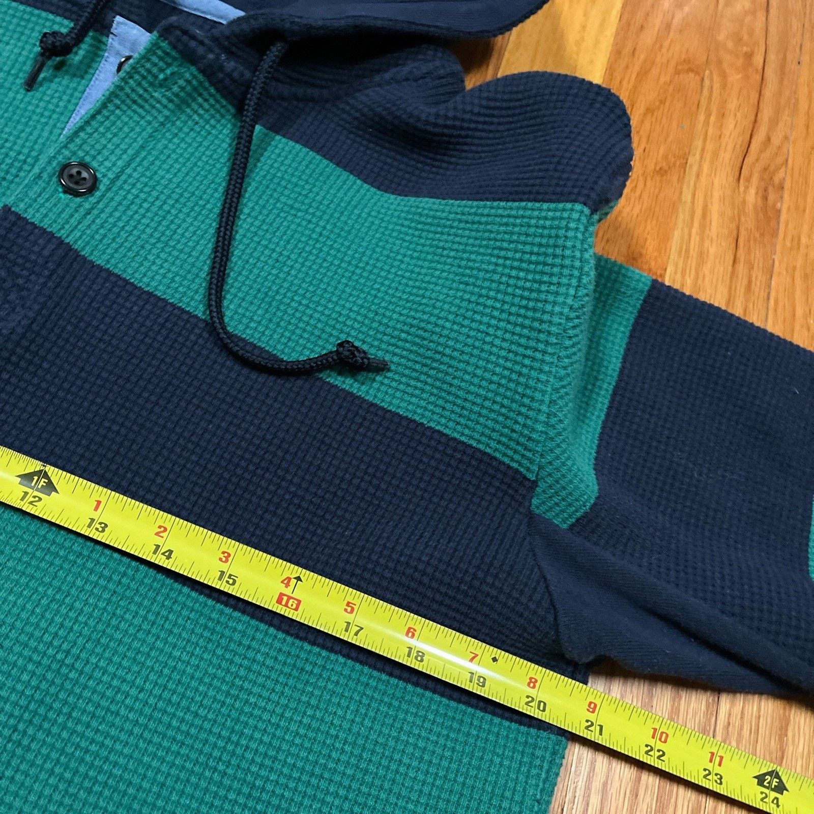Beams Plus Beams Plus Japan Waffle Knit Hoodie Striped Color Block Size US M / EU 48-50 / 2 - 4 Thumbnail