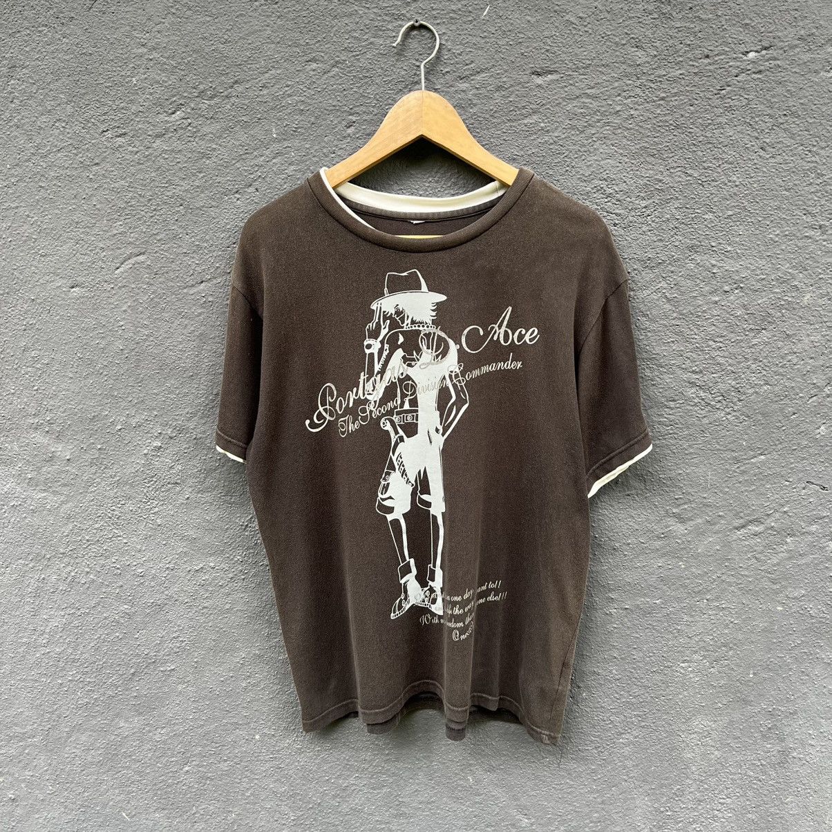 Anime Thrashed Faded Vintage Ace One Piece Anima Tee Size US L / EU 52-54 / 3 - 3 Thumbnail