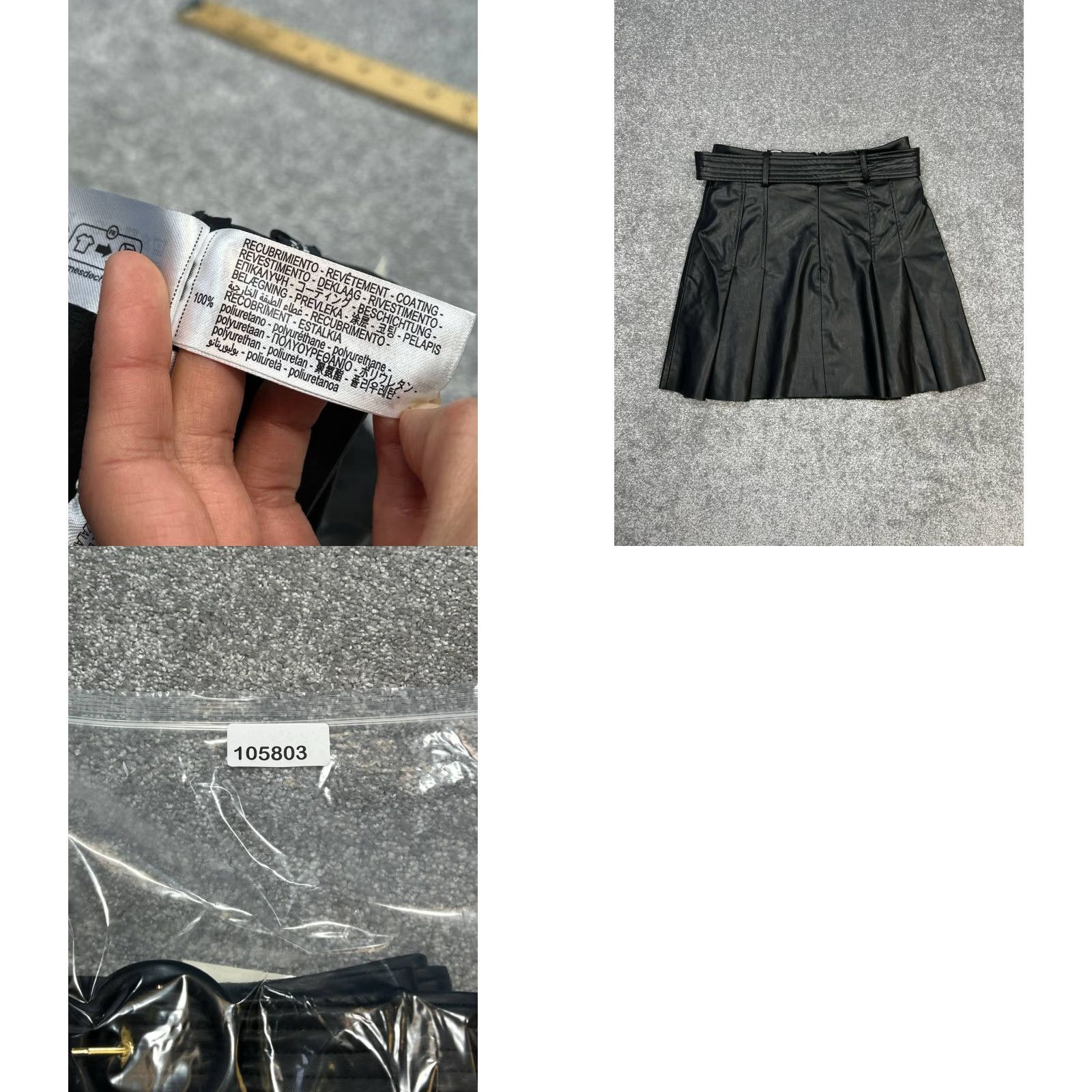 Zara Zara Skirt Womens XS Black Belted Waist Pleated Mini A Line Casual Gothic Festival Vintage: No Size 26" / US 2 / IT 38 - 8 Thumbnail