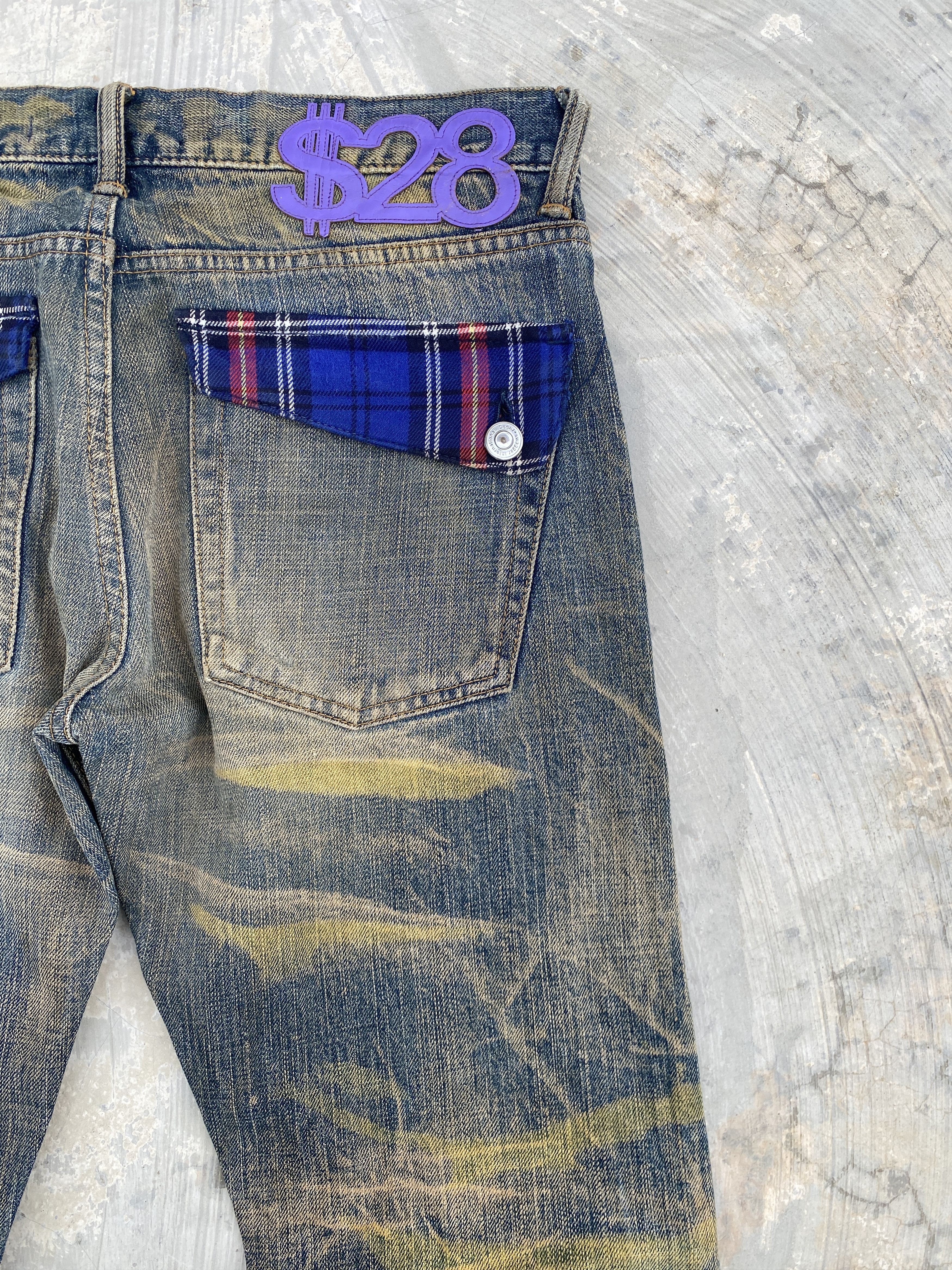Japanese Brand Swagger Dirty Colourful Wash Selvedge Distressed Jeans Size US 28 / EU 44 - 8 Thumbnail