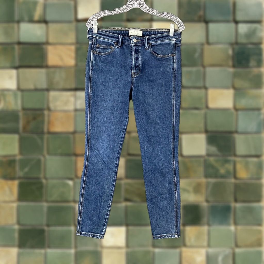 Free People VINTAGE Free People Women's Blue Skinny Zipper Jeans 27 Size 27" / US 4 / IT 40 - 1 Thumbnail