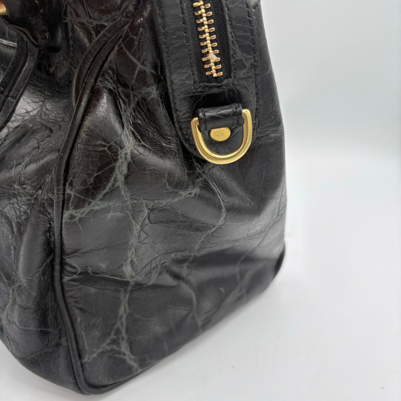 BRAHMIN Authentic Brahmin Black Croc-Embossed Leather Satchel Size ONE SIZE - 7 Thumbnail