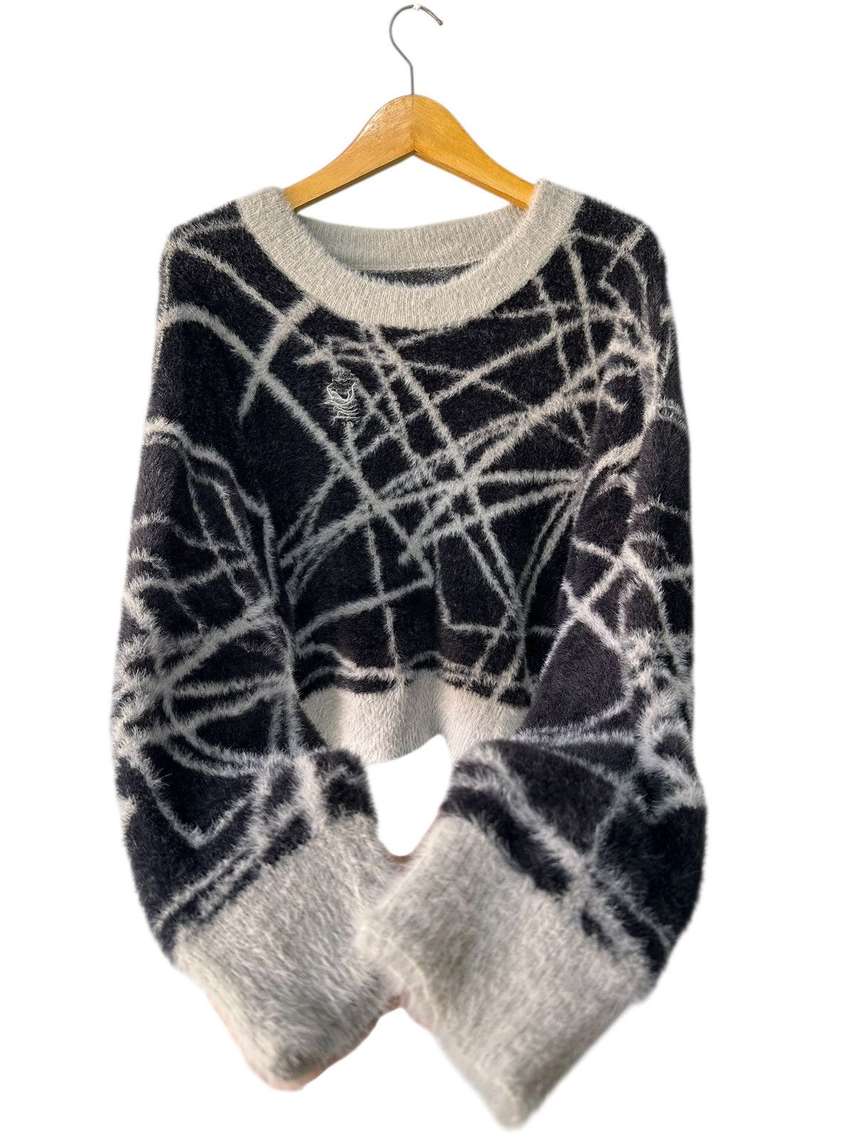 Beauty Beast DISTRESSED CROPPED LGB STYLE MOHAIR Abstract Knit Grunge Size US L / EU 52-54 / 3 - 4 Thumbnail