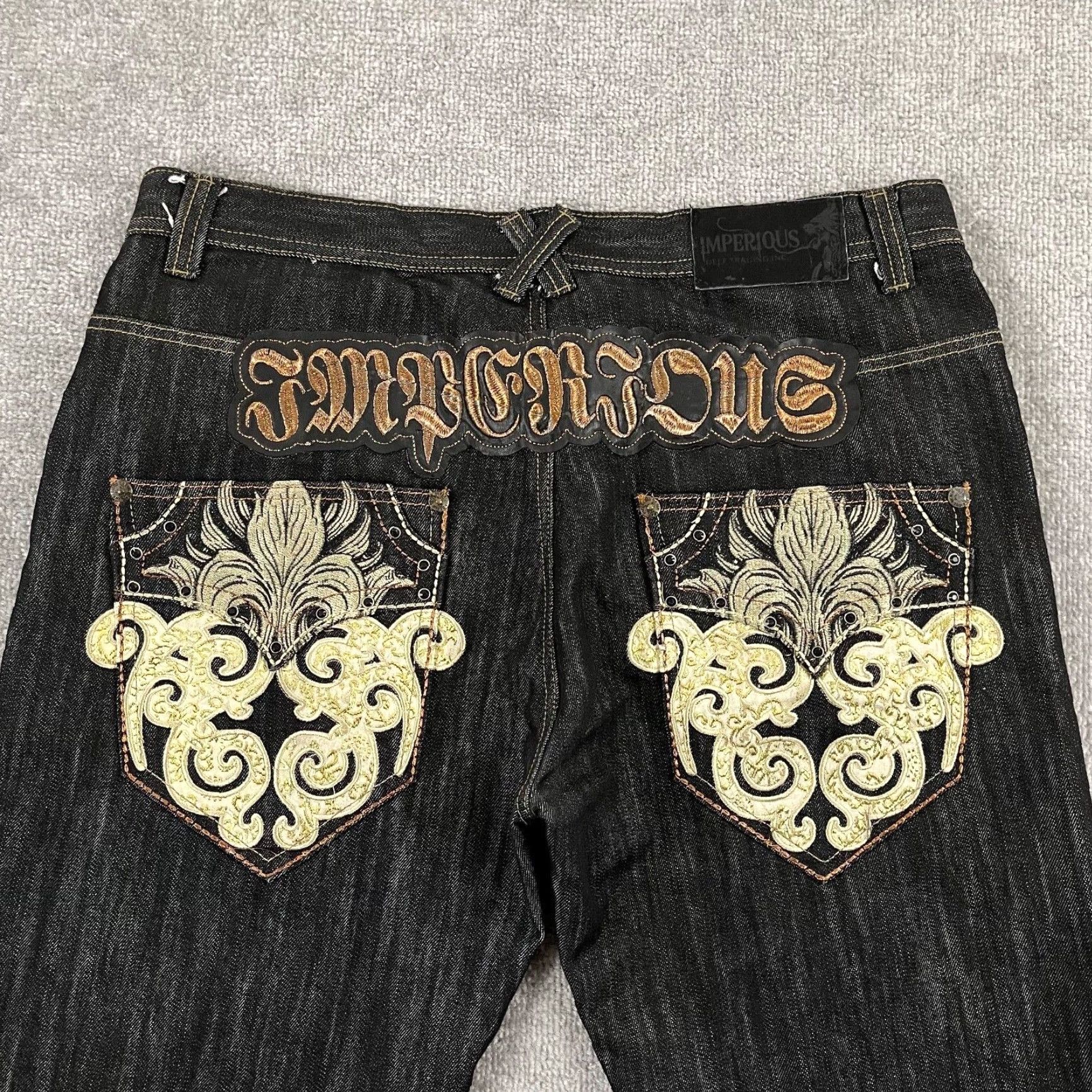 Vintage VINTAGE Imperious Delf Men’s Jeans 36x30 Straight Black Denim Hip Hop Y2K Size US 36 / EU 52 - 3 Thumbnail