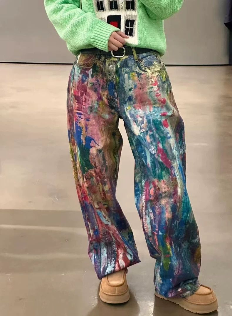 Acne Studios Acne Studios Wide-leg graffiti jeans Size US 34 / EU 50 - 9 Thumbnail
