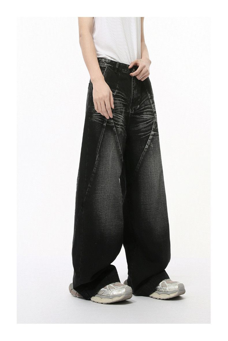 Japanese Brand × Jean American high street washed pattern patchwork straight jeans Size US 32 / EU 48 - 6 Thumbnail
