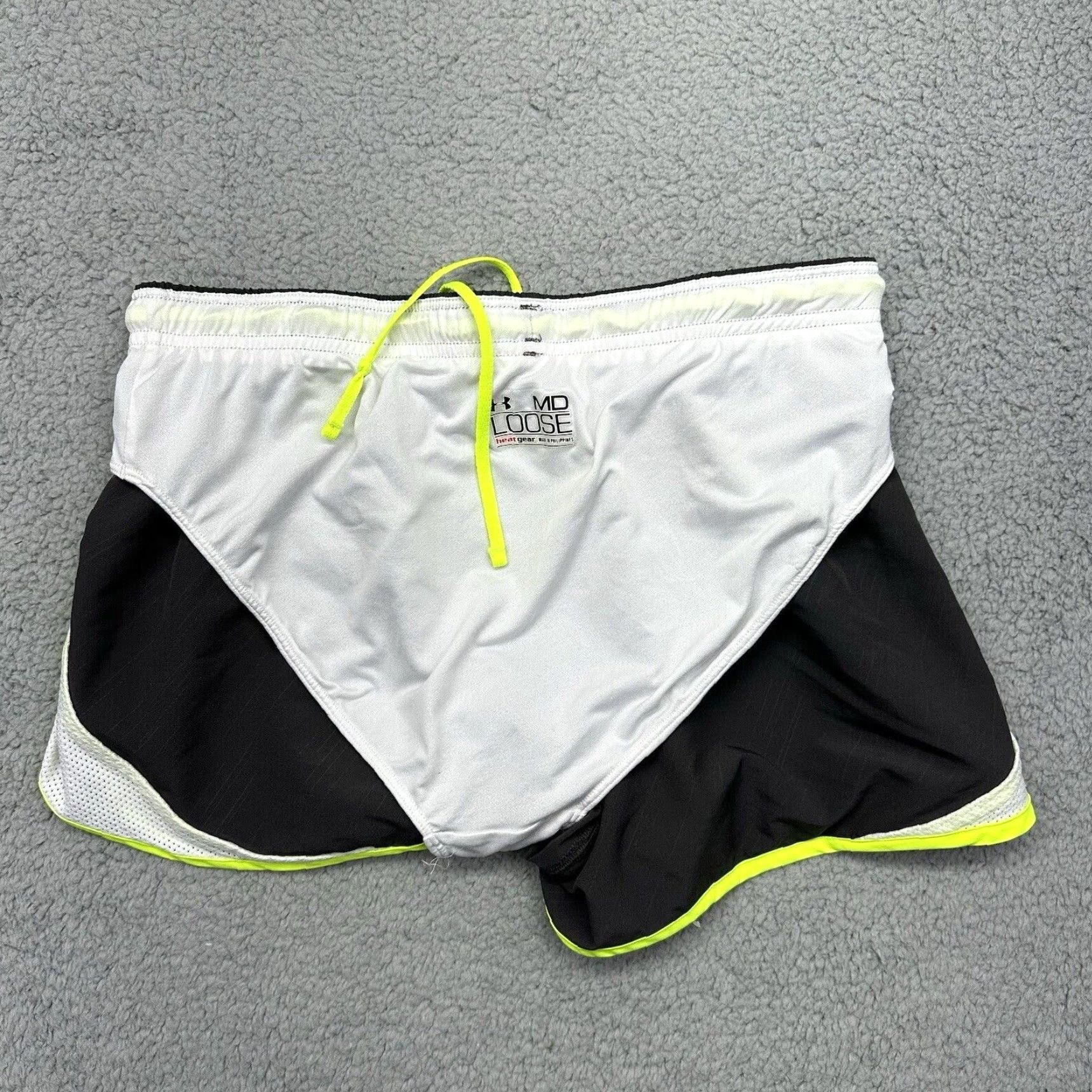 Under Armour VINTAGE Under Armour RUN Womens Size Medium HeatGear Loose Black Running Shorts Lined Size 32" / US 10 / IT 46 - 5 Thumbnail