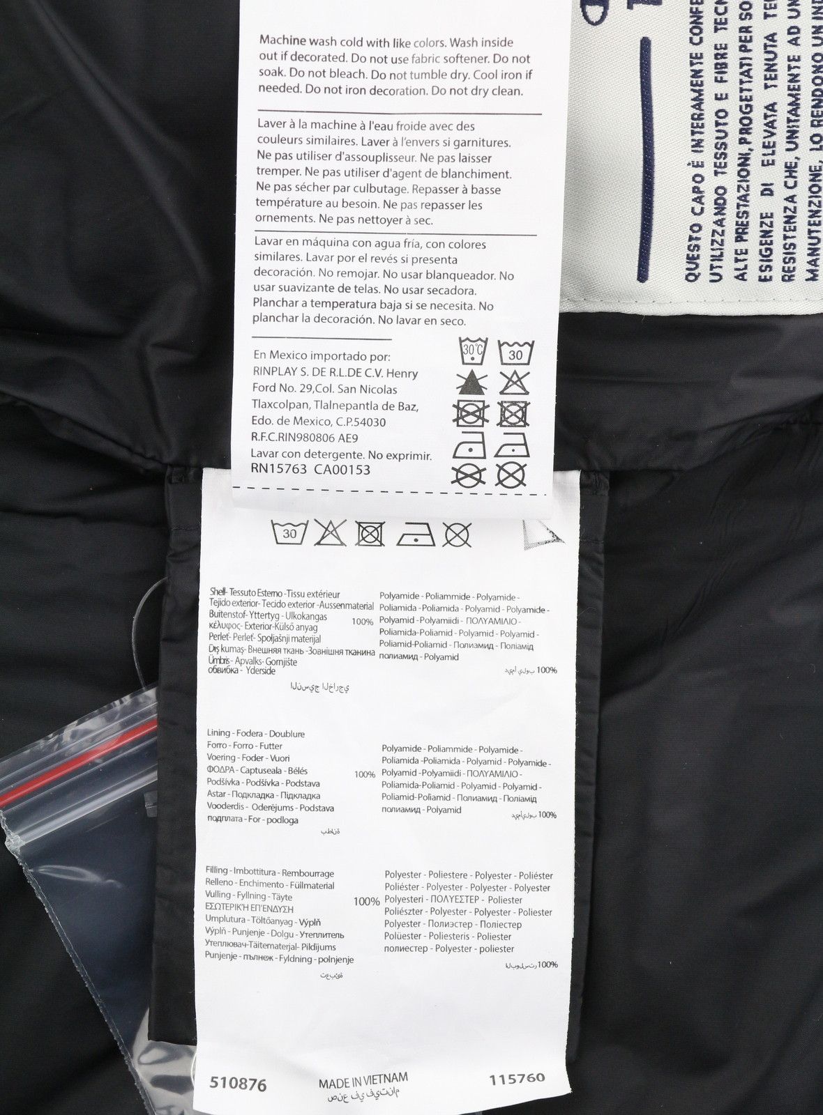 Champion XS Black Tech Fill Quilted High Neck Zip 88030 Size XS / US 0-2 / IT 36-38 - 10 Thumbnail