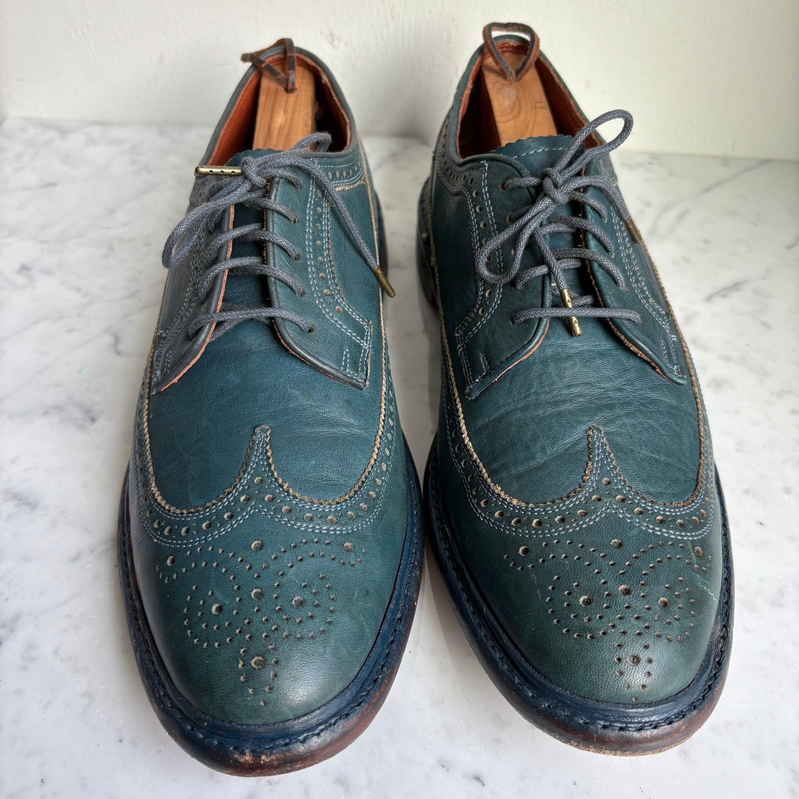 Florsheim Florsheim by Duckie Brown Teal Leather Brogue Oxfords 10.5 Size US 10.5 / EU 43-44 - 13 Thumbnail