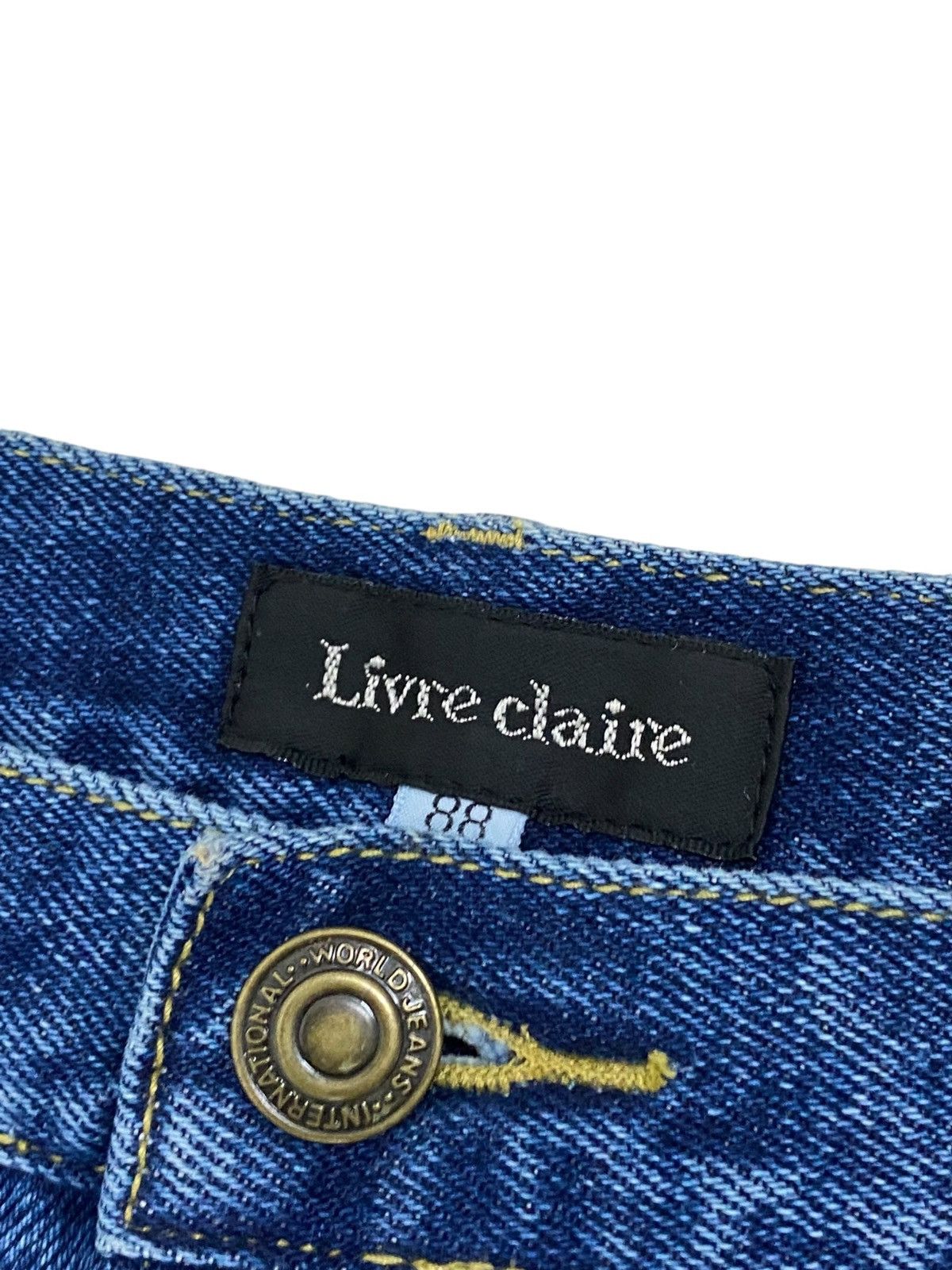 Japanese Brand Livre Claire Baggy Lace Up High Waist Denim Jean Rope Side Size US 34 / EU 50 - 10 Thumbnail