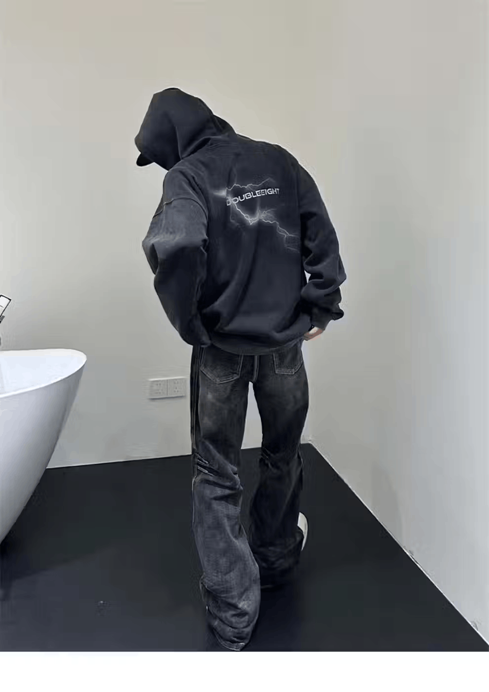 Jean Y2k Black Baggy Jeans Size US 31 - 4 Thumbnail