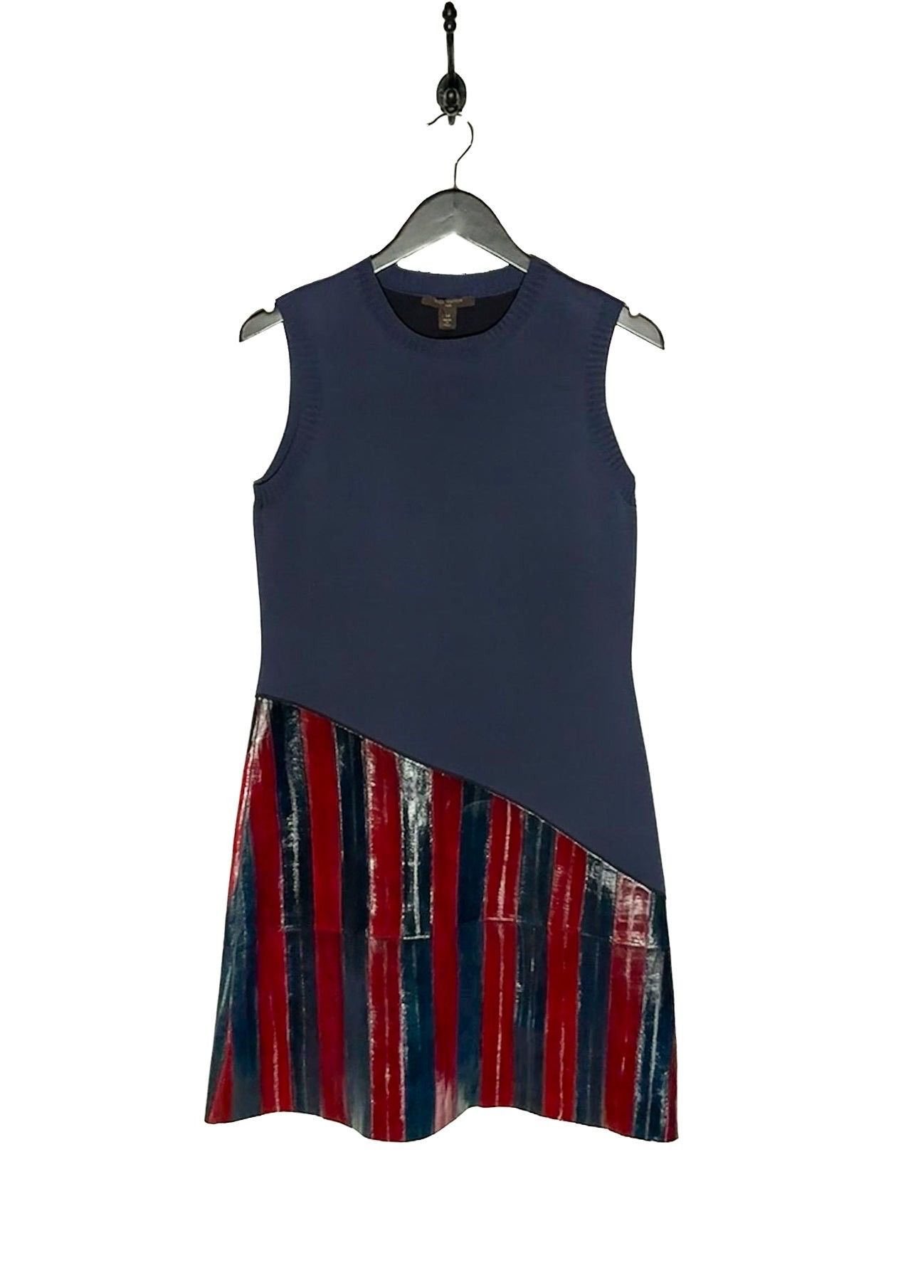Louis Vuitton Louis Vuitton 2015 Eel Trims Navy Jersey Dress Size M / US 6-8 / IT 42-44 - 1 Thumbnail