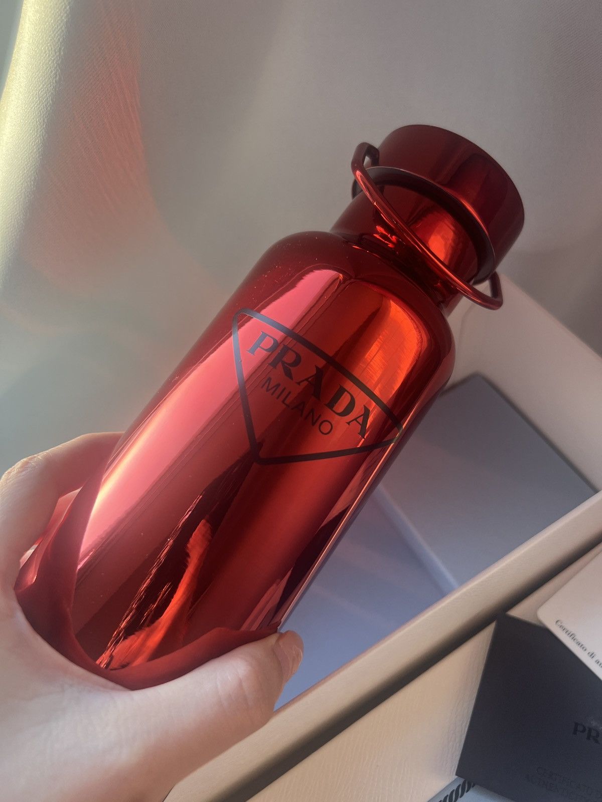 Prada Prada triangle logo metallic limited edition water bottle Size ONE SIZE - 4 Thumbnail