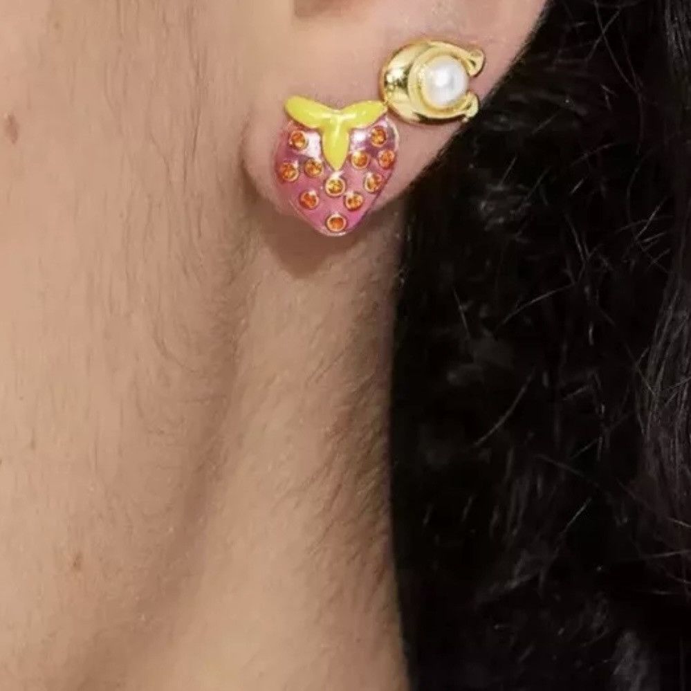 Coach NEW Coach Strawberry & Signature Stud Earrings Set CI887 Size ONE SIZE - 1 Thumbnail