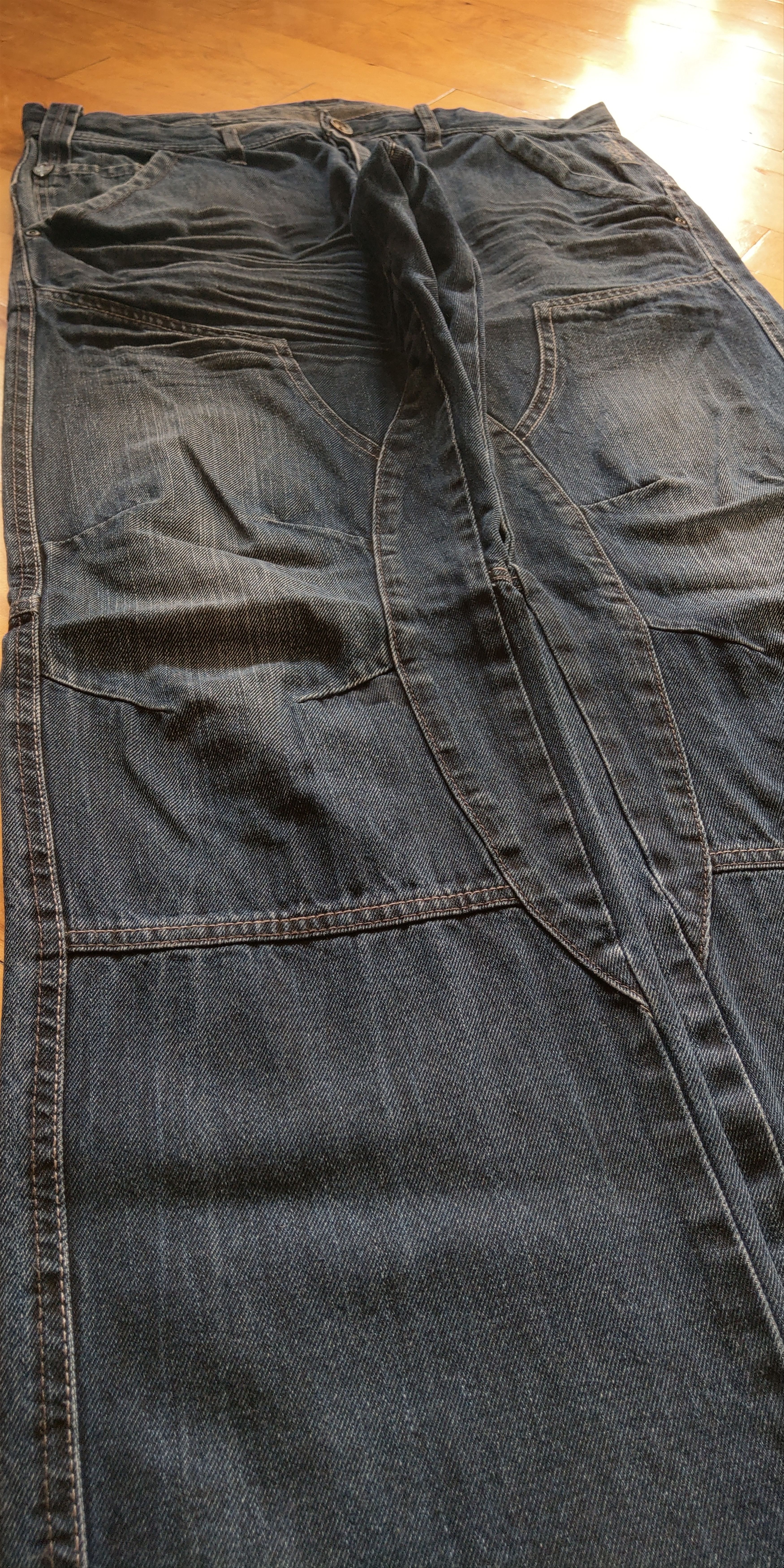 Vintage Skinny Baggy Stacked Pants Flared Alt Neo Denim Goth 33 Size US 33 - 2 Thumbnail