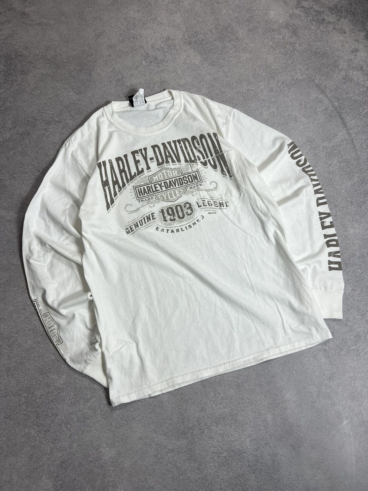 Harley Davidson VTG Harley-Davidson White Archival Clothing Streetwear Japan Size US M / EU 48-50 / 2 - 2 Thumbnail