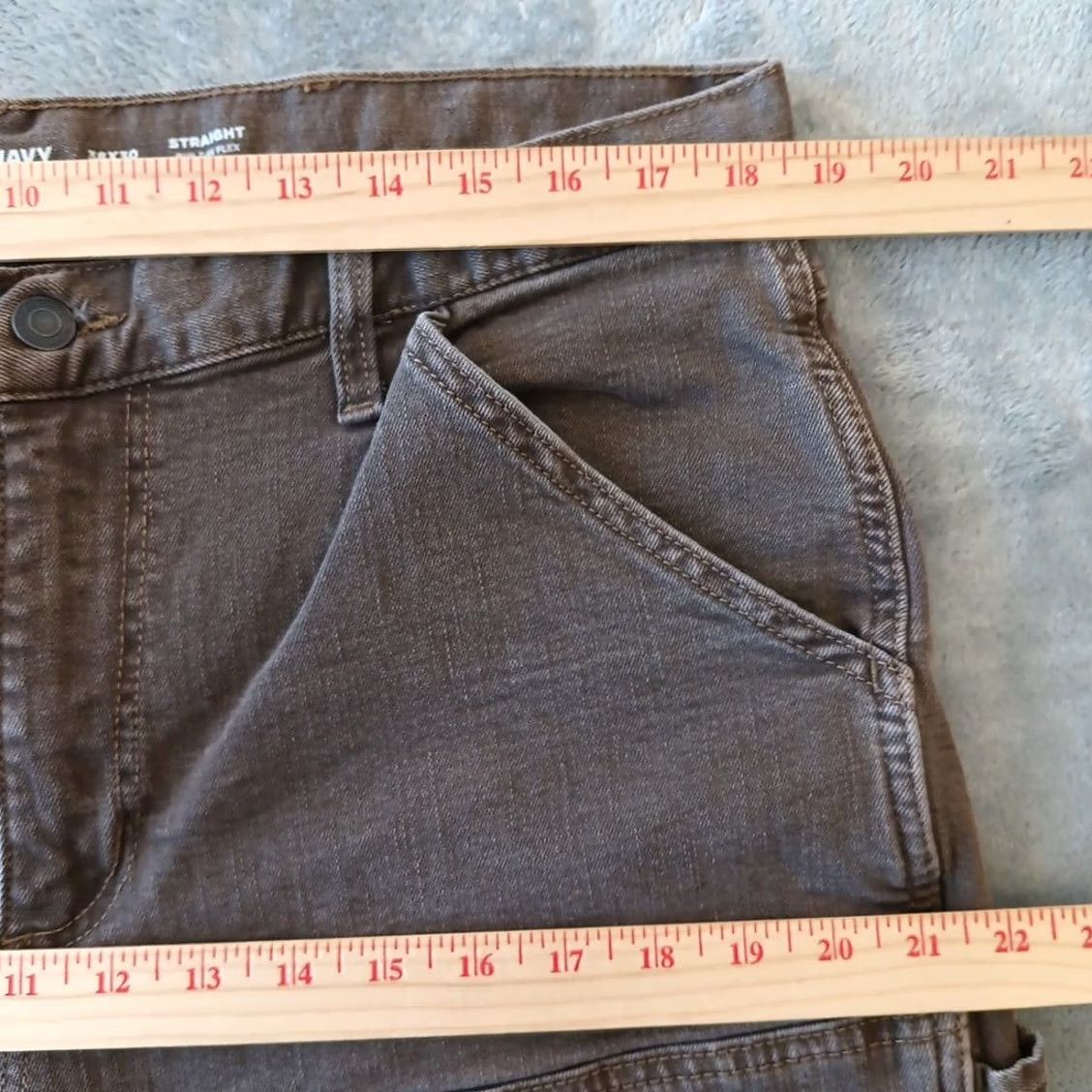 Old Navy Old Navy Pants Mens 36x28 Brown Canvas Carpenter Workwear Pants Straight Leg Size US 38 / EU 54 - 2 Thumbnail