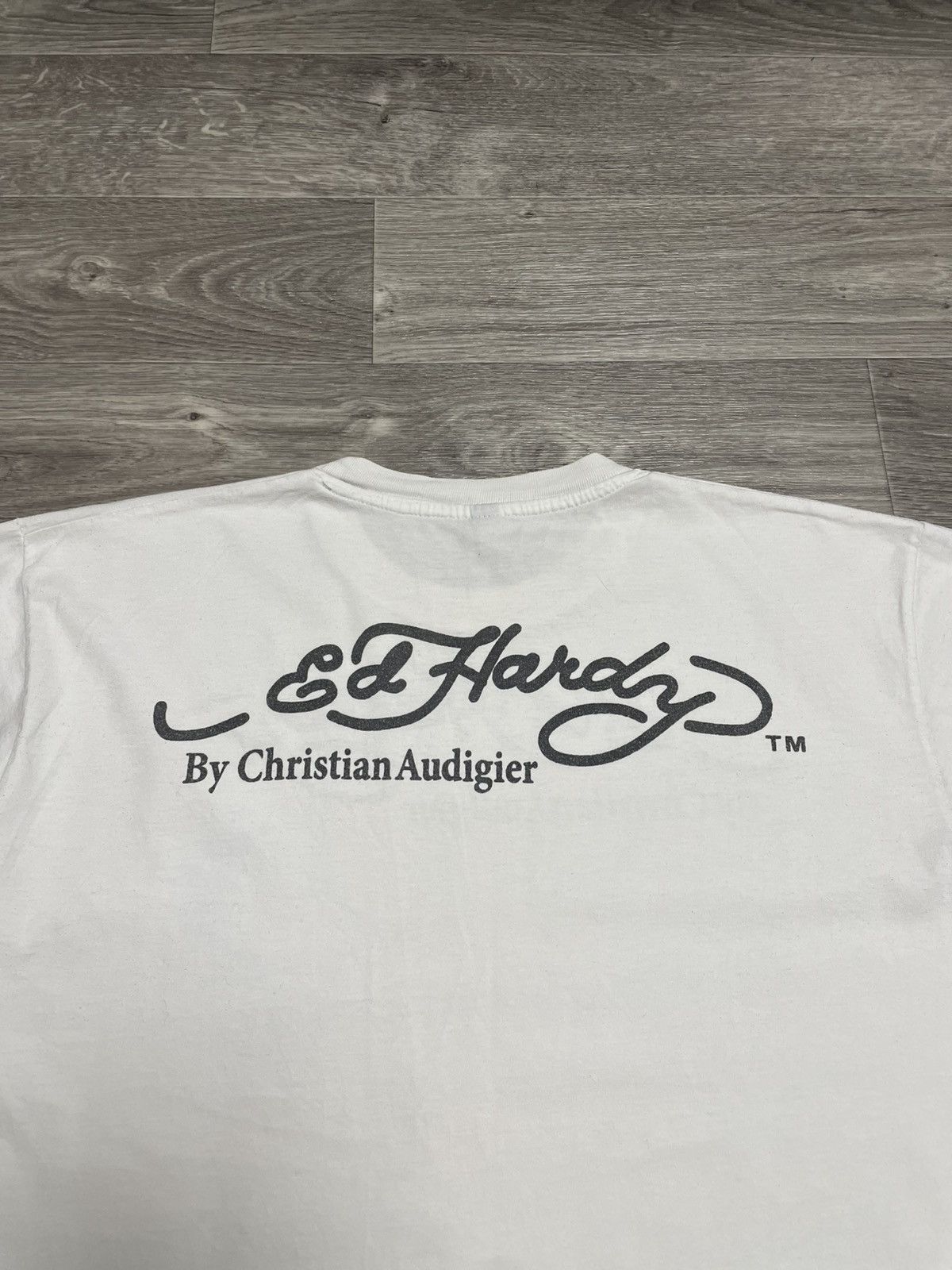 Ed Hardy Vintage Ed Hardy By Christian Audigier White T-Shirt Y2K Size US XXL / EU 58 / 5 - 14 Thumbnail