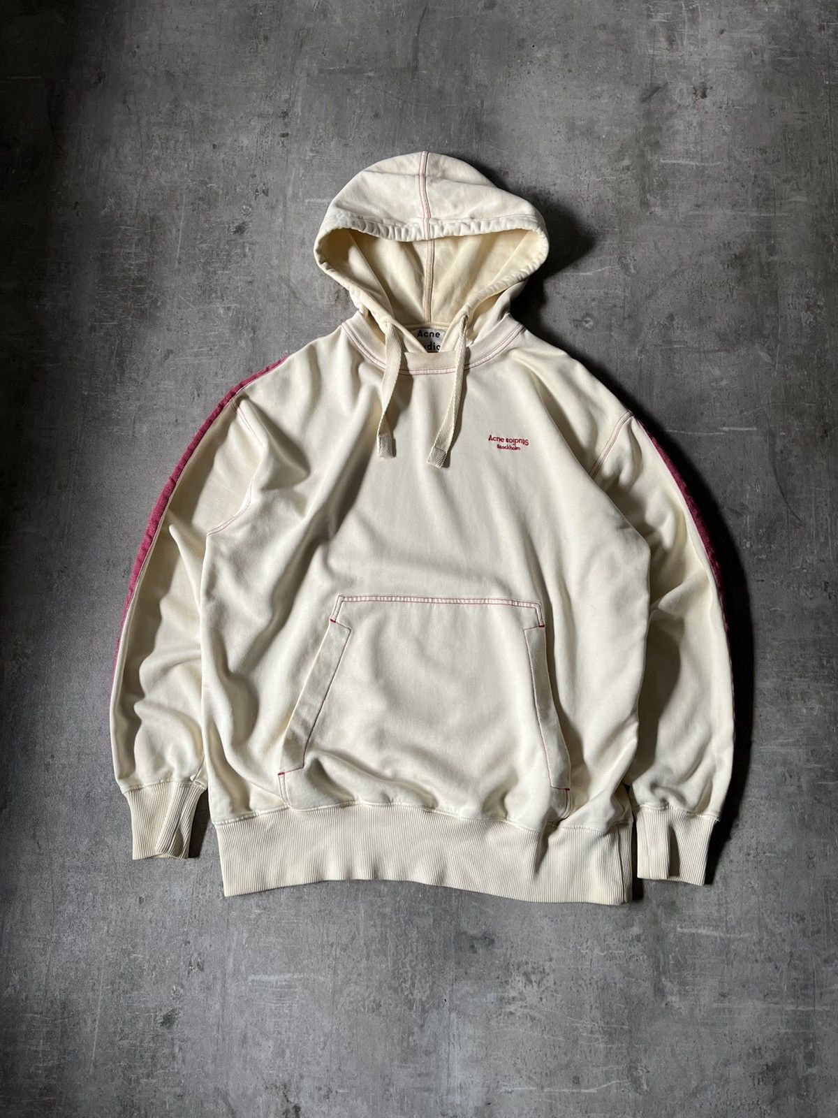 Acne Studios Acne Studios cream red striped hoodie basic Size US XS / EU 42 / 0 - 1 Thumbnail