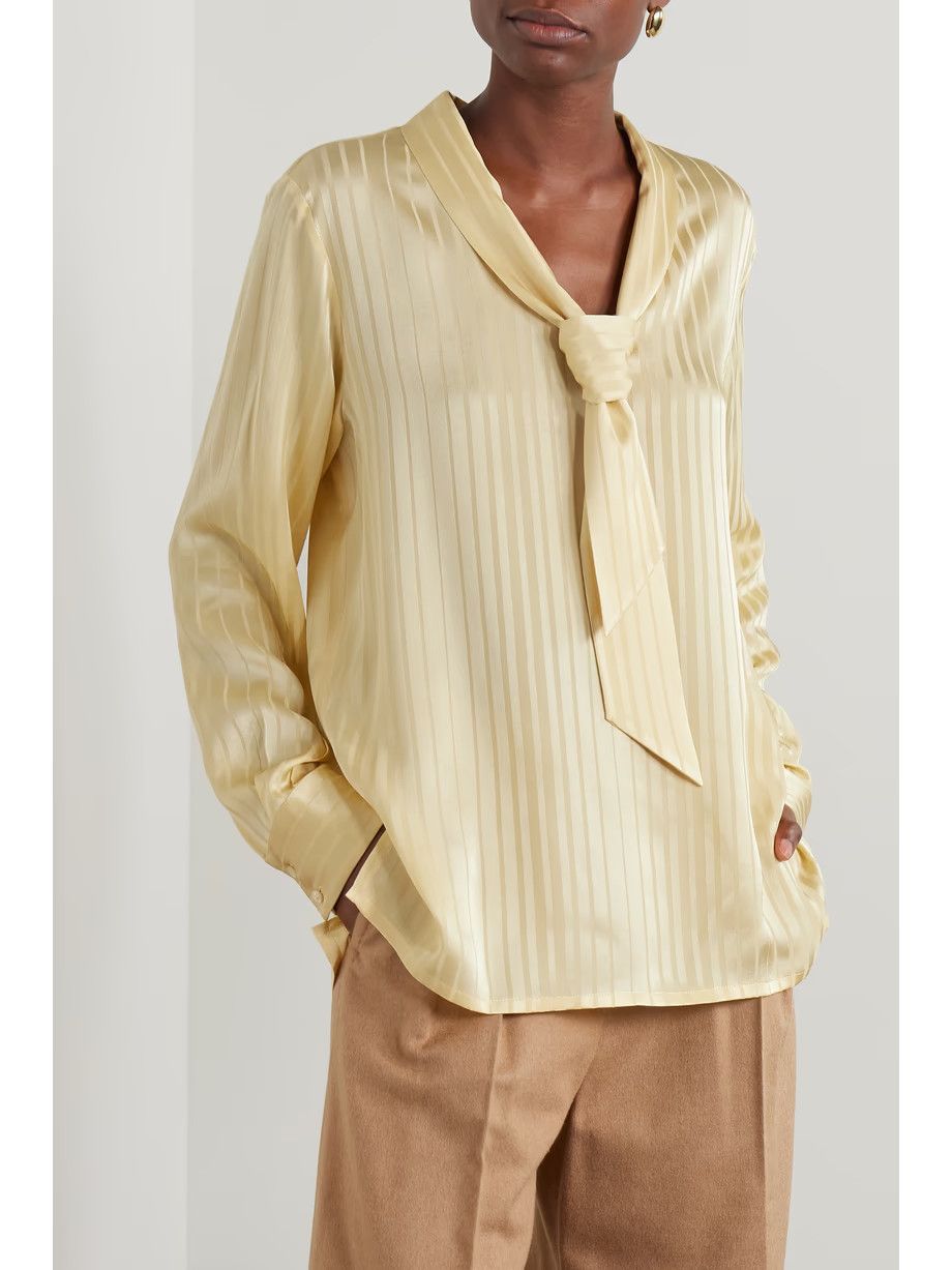 Loro Piana o1srvl11e0824 Kya Ocean Silk Shirt in Cream Size XS / US 0-2 / IT 36-38 - 3 Thumbnail