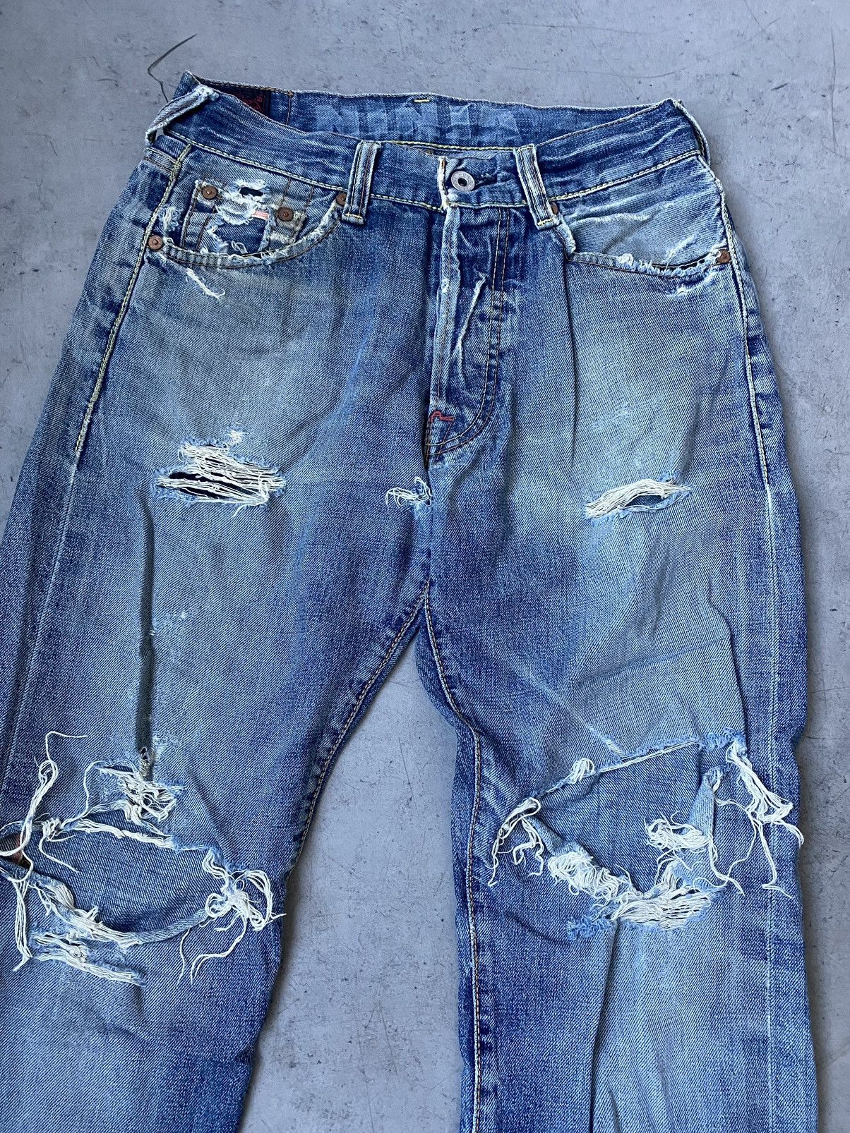 Evisu Evisu Ninja 🥷 Distressed Selvidge Casual Pants Veryrare Y2K Size US 30 / EU 46 - 2 Thumbnail