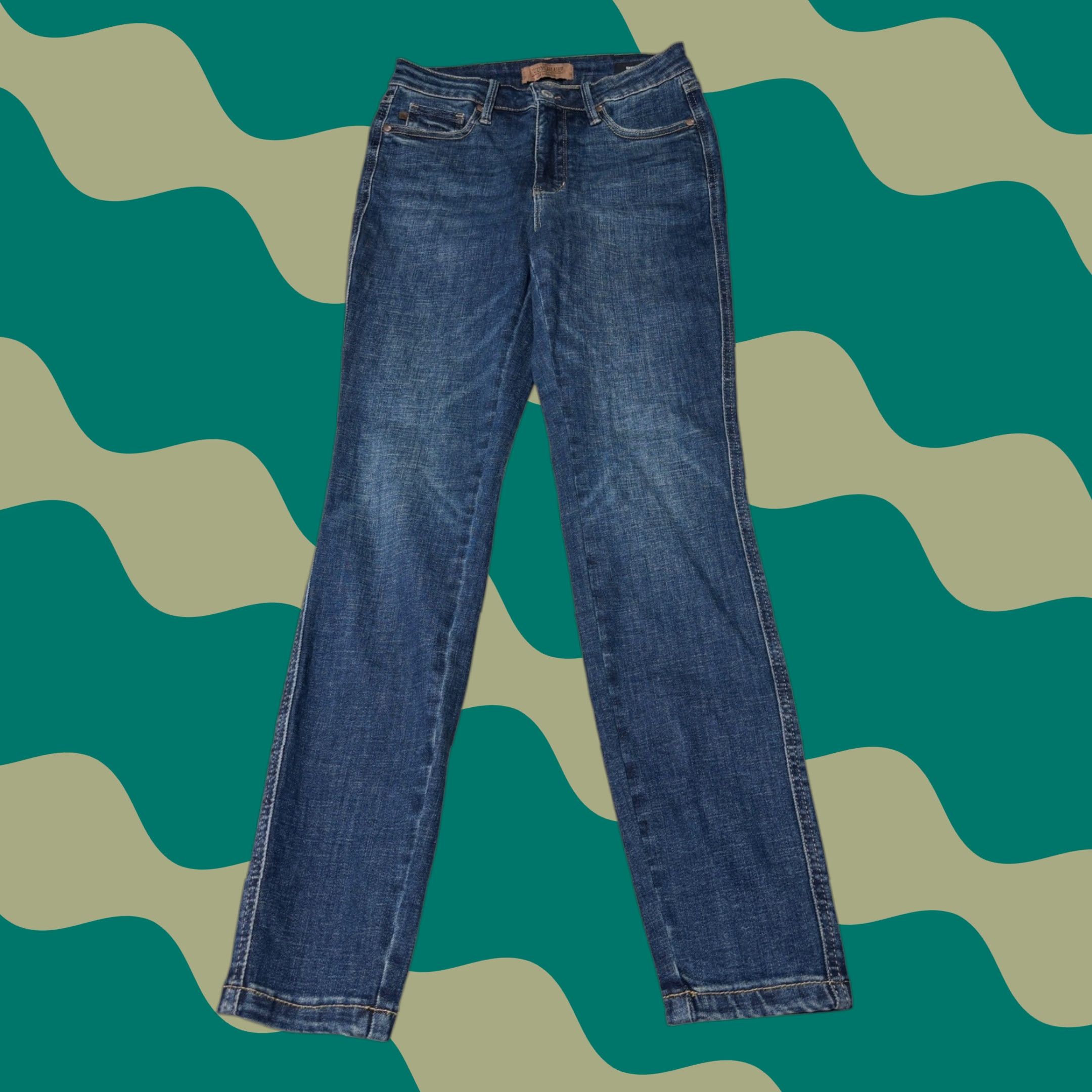 Vintage Judy Blue Jeans Dark Wash 5-Pocket Denim Zip Button Mid Rise 27in Inseam 27.5in L28 Womens Regular Size 27 Stretch Slim Size 27" / US 4 / IT 40 - 1 Thumbnail