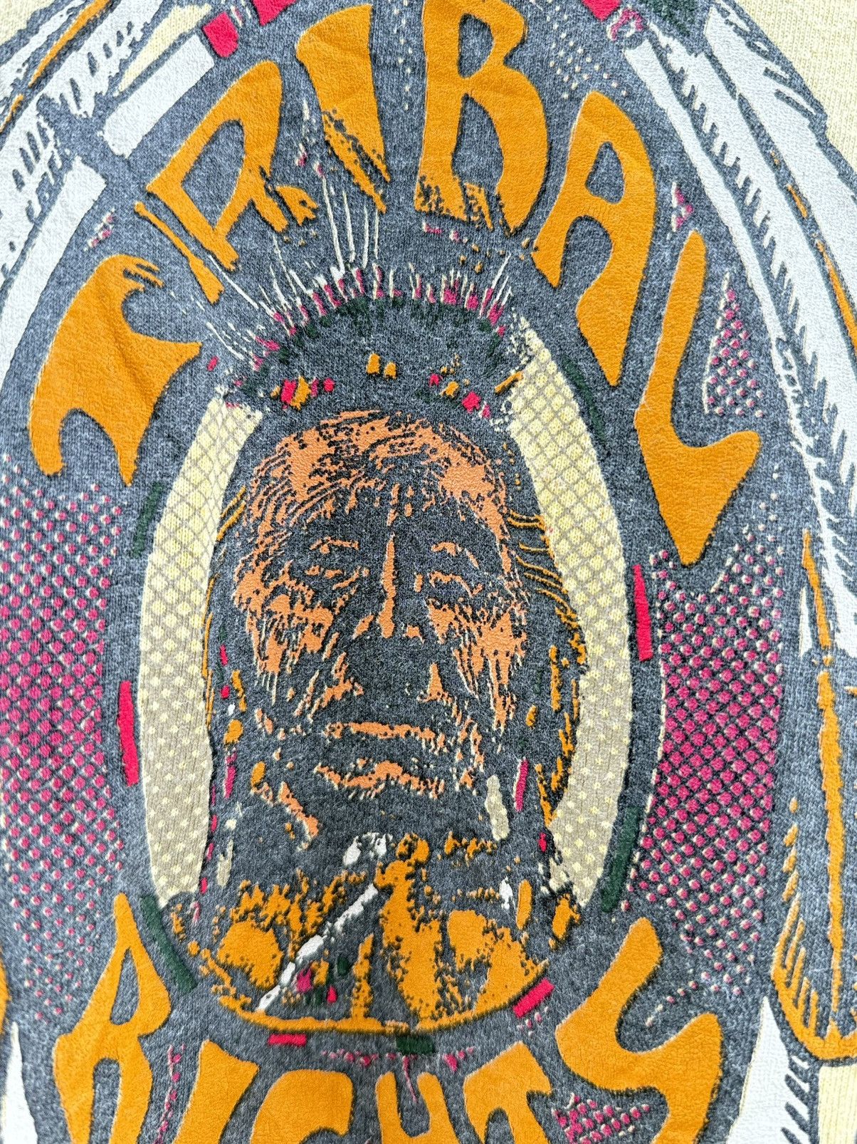 Arts & Science Vintage 90s Tribal Right American Leader Artwork Graphic Tee Size US XL / EU 56 / 4 - 8 Thumbnail