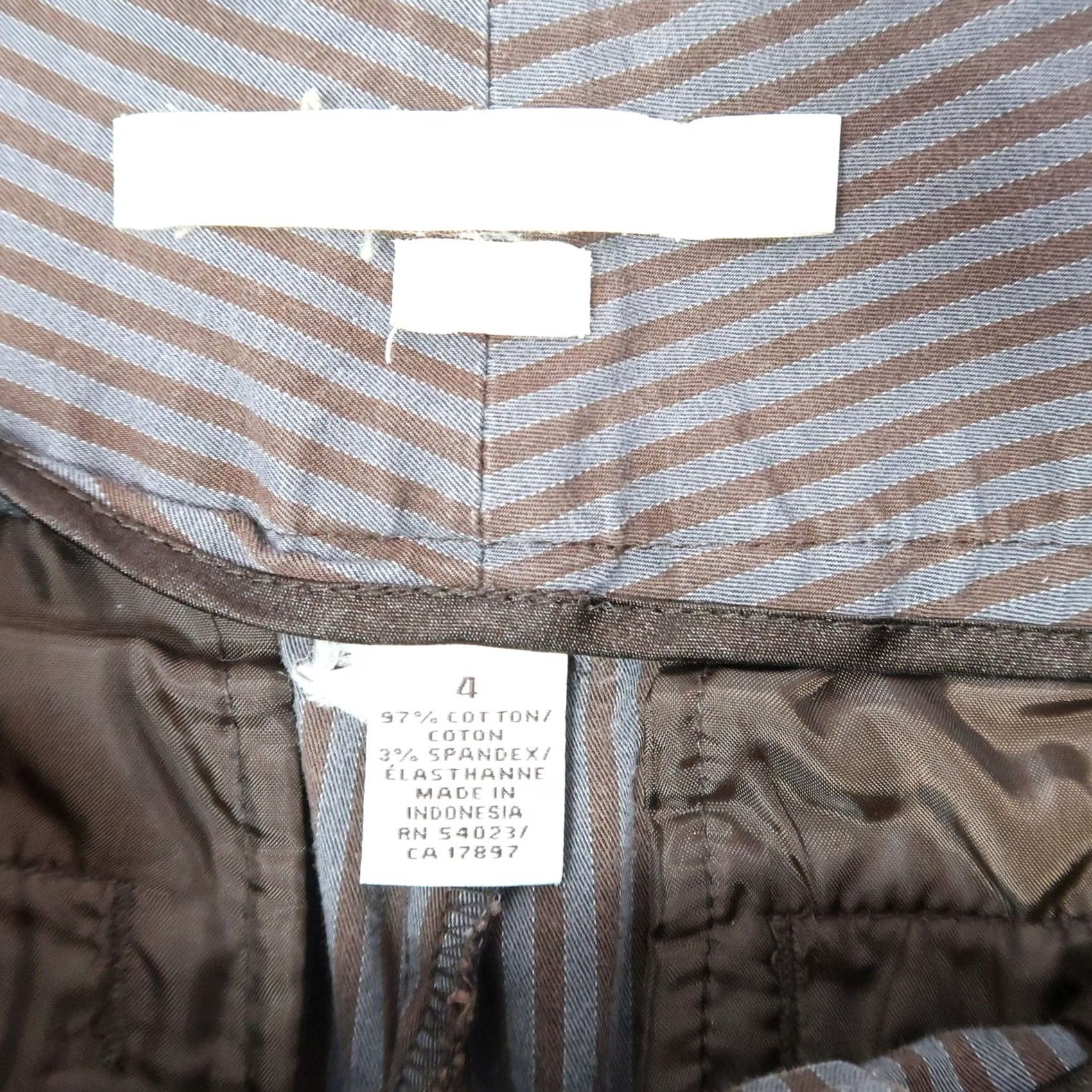 Old Navy VINTAGE Old Navy Pants Dress Pants Women 4 Gray Brown Stripe Low Rise Slim Fit Straight Inseam 30 Size 27" / US 4 / IT 40 - 4 Thumbnail
