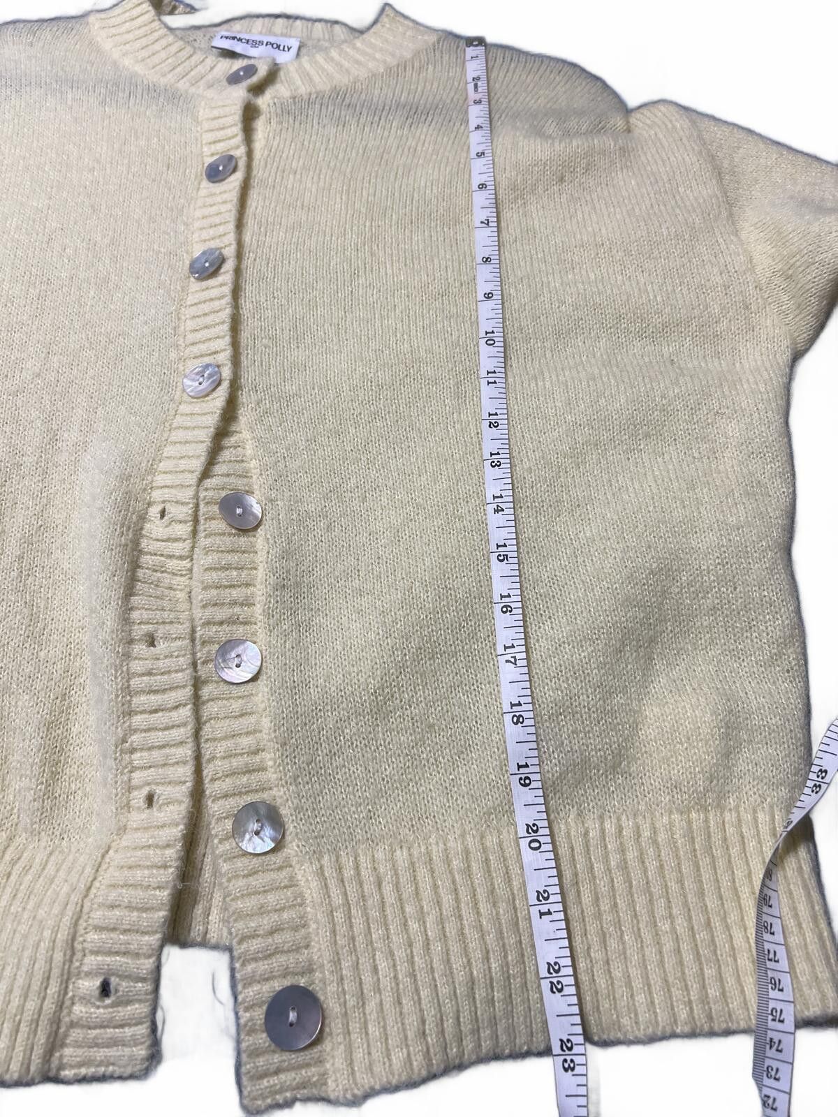 Other Princess Polly Soft Yellow Button-Up Cardigan Sweater S/M Size M / US 6-8 / IT 42-44 - 7 Thumbnail