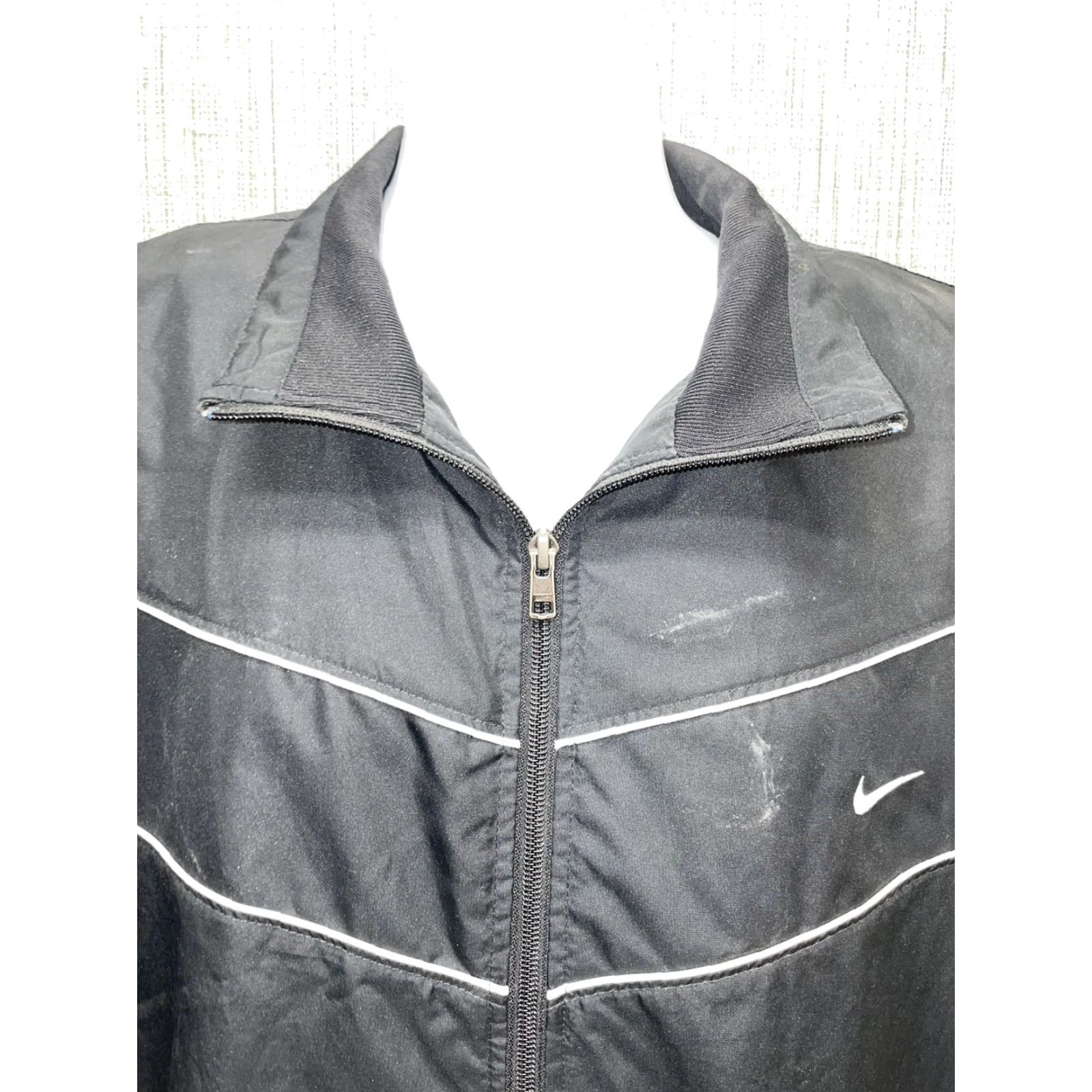 Nike Nike Polyester Black/White Full Zip WindBreaker Track Style Jacket Mens 2XL Size US XXL / EU 58 / 5 - 2 Thumbnail