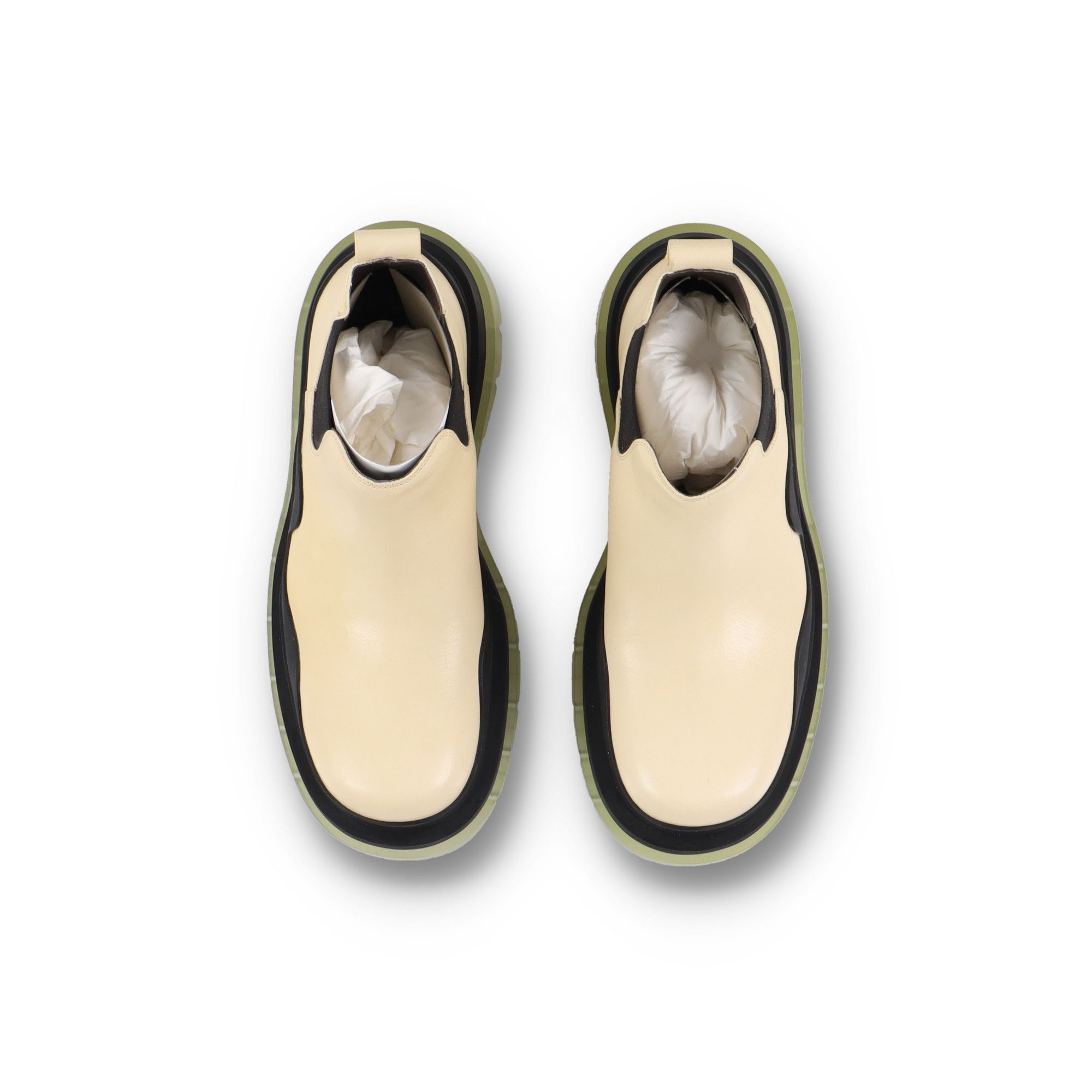 Bottega Veneta Light Beige Tire Leather Ankle Chelsea Boots Size US 7 / EU 40 - 5 Thumbnail