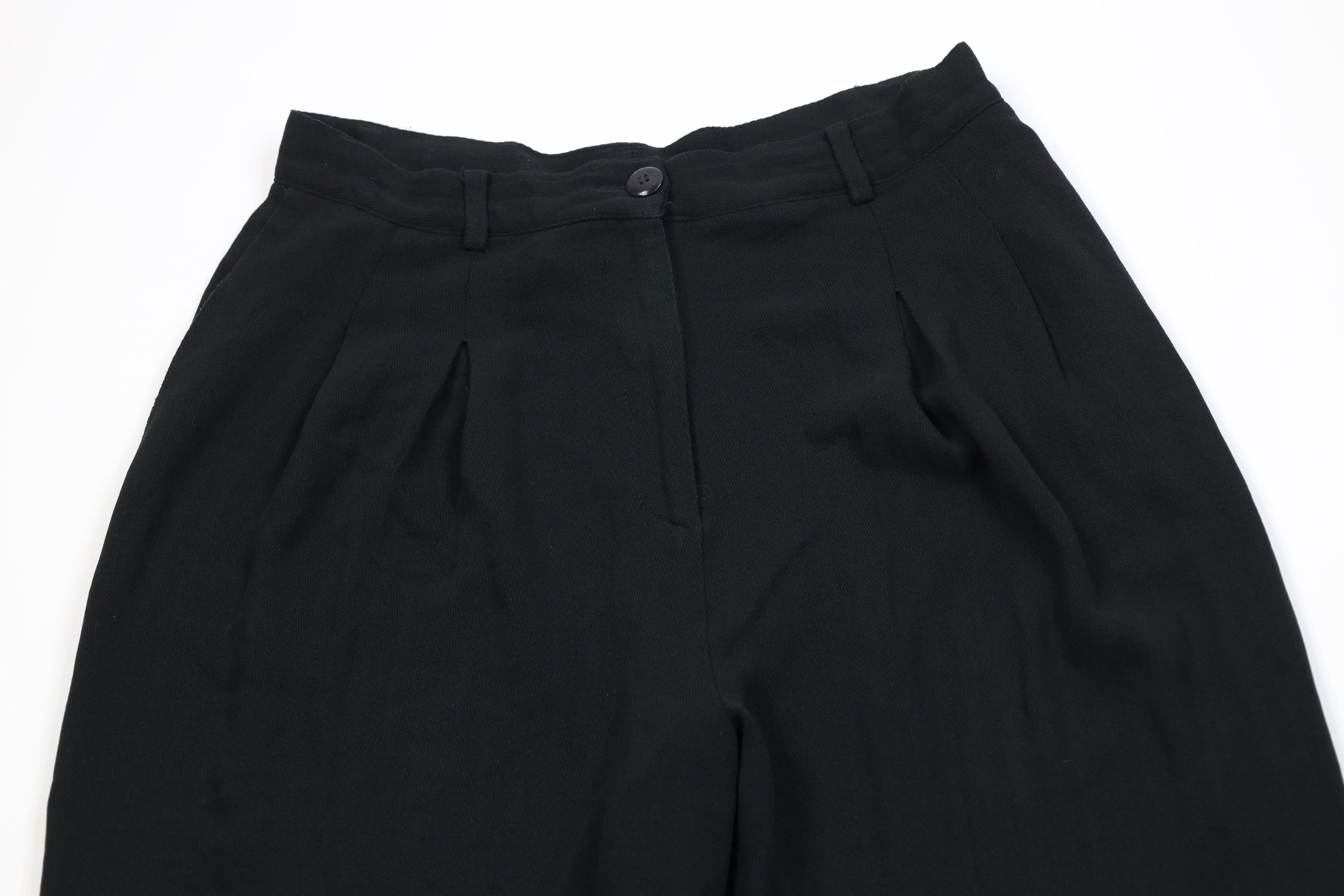 Vintage Vintage 90s Streetwear Herringbone Gabardine Wide Leg Pants Size 30" / US 8 / IT 44 - 2 Thumbnail