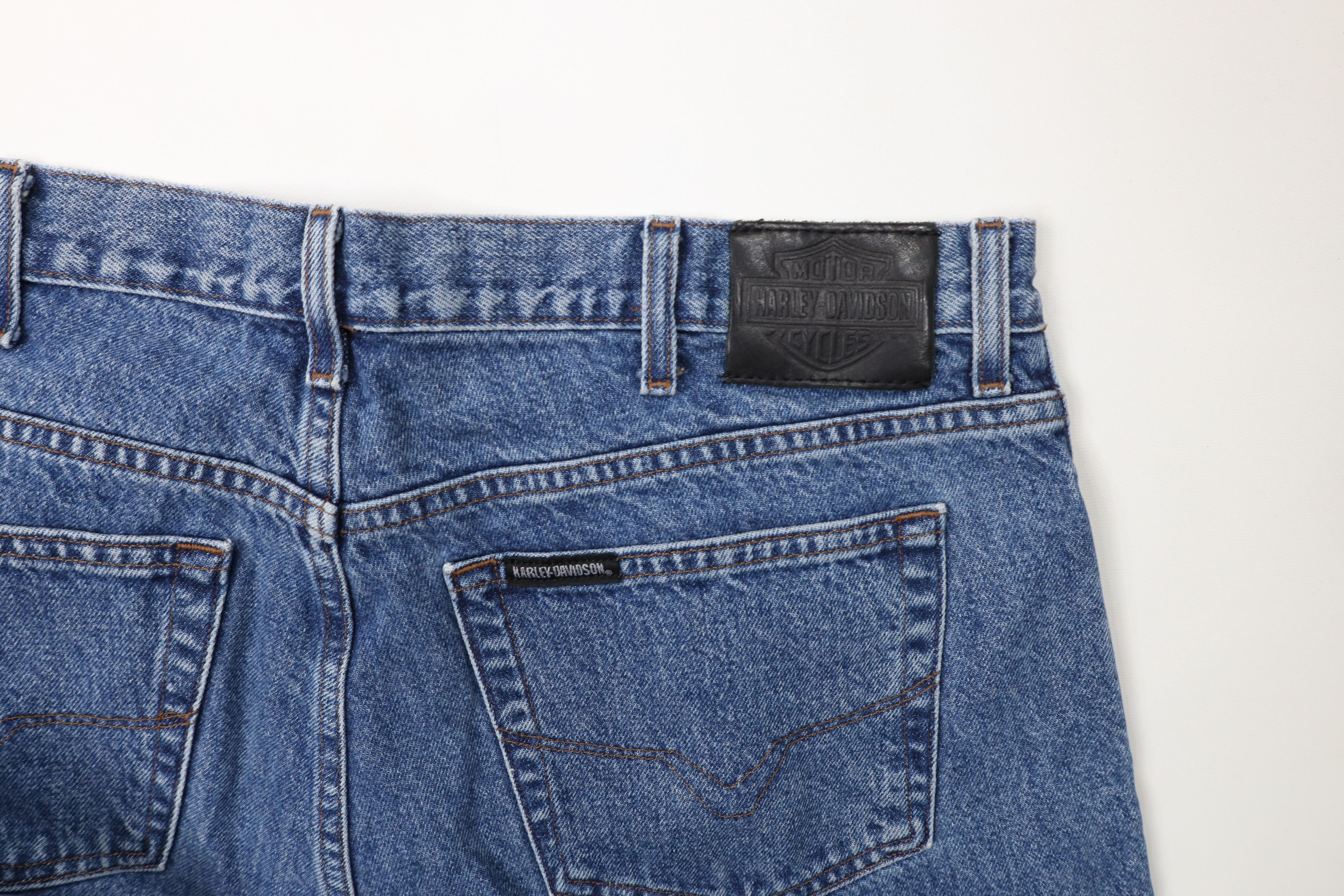 Harley Davidson Vintage 90s Y2K Harley Davidson Spell Wide Leg Denim Jeans Size US 38 / EU 54 - 11 Thumbnail