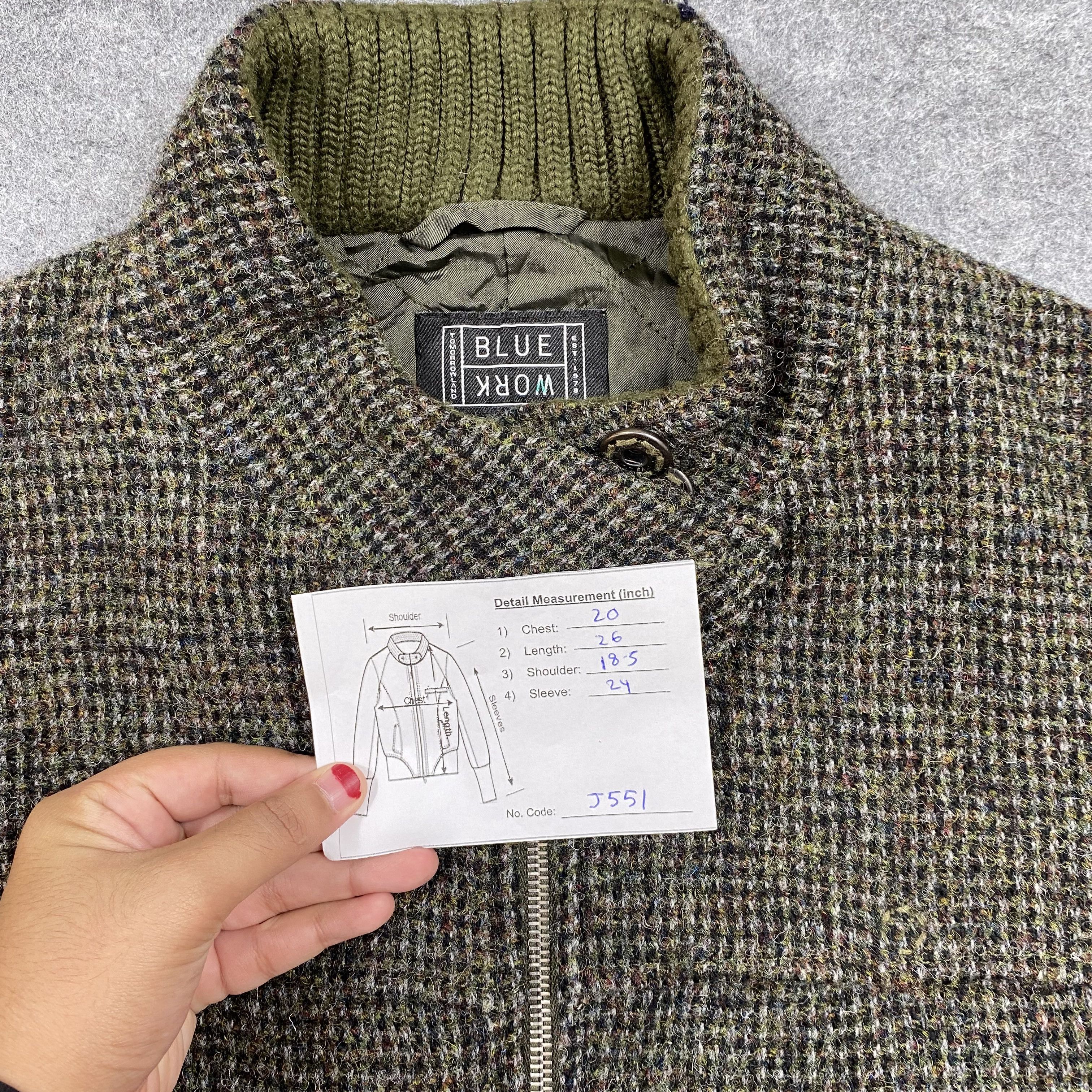 Harris Tweed BLUE WORK TOMORROWLAND Harris Tweed Wool Bomber Jacket-J551 Size US M / EU 48-50 / 2 - 12 Thumbnail