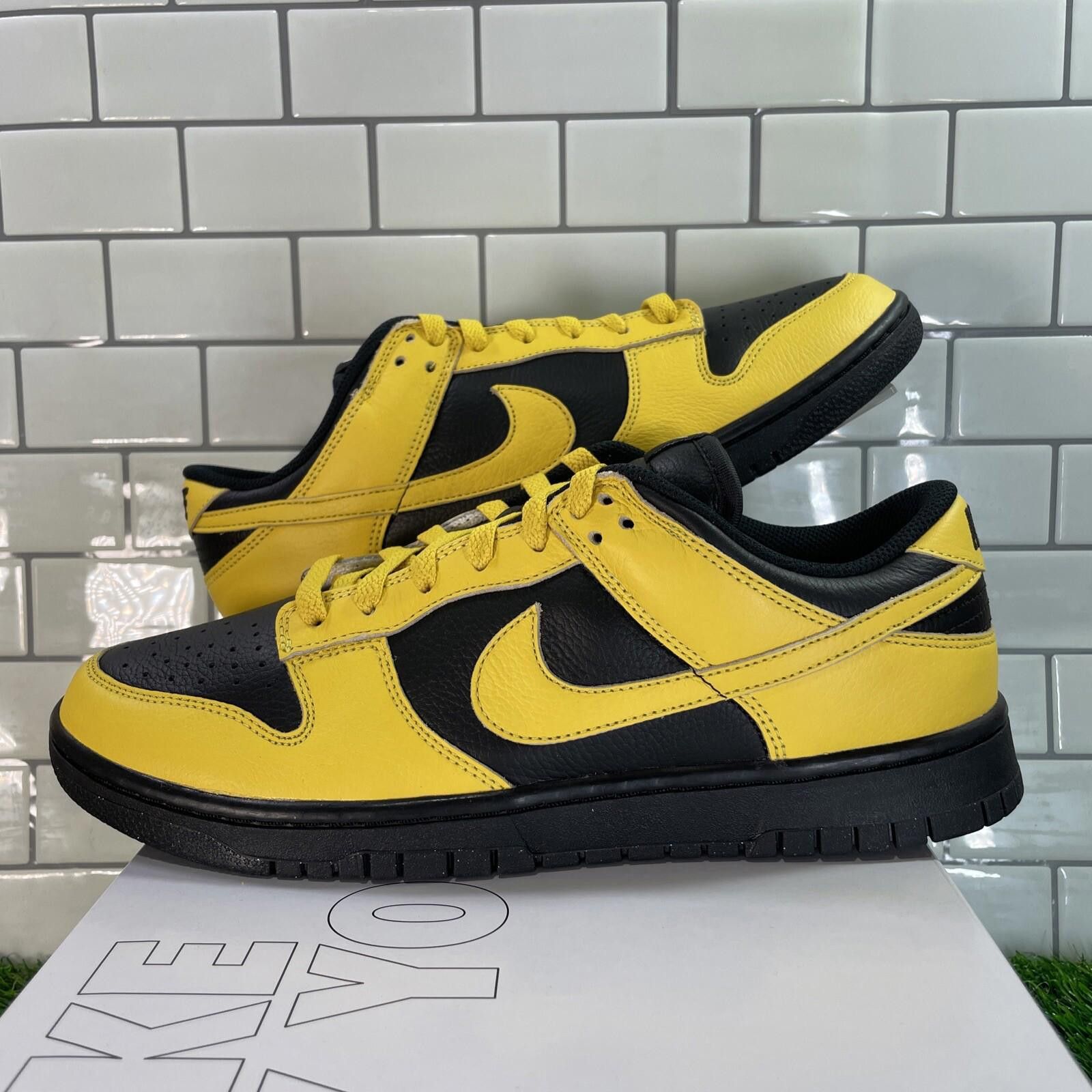 NIKE Dunk Low Retro By You Black Yellow Sz 11 FN0569-900