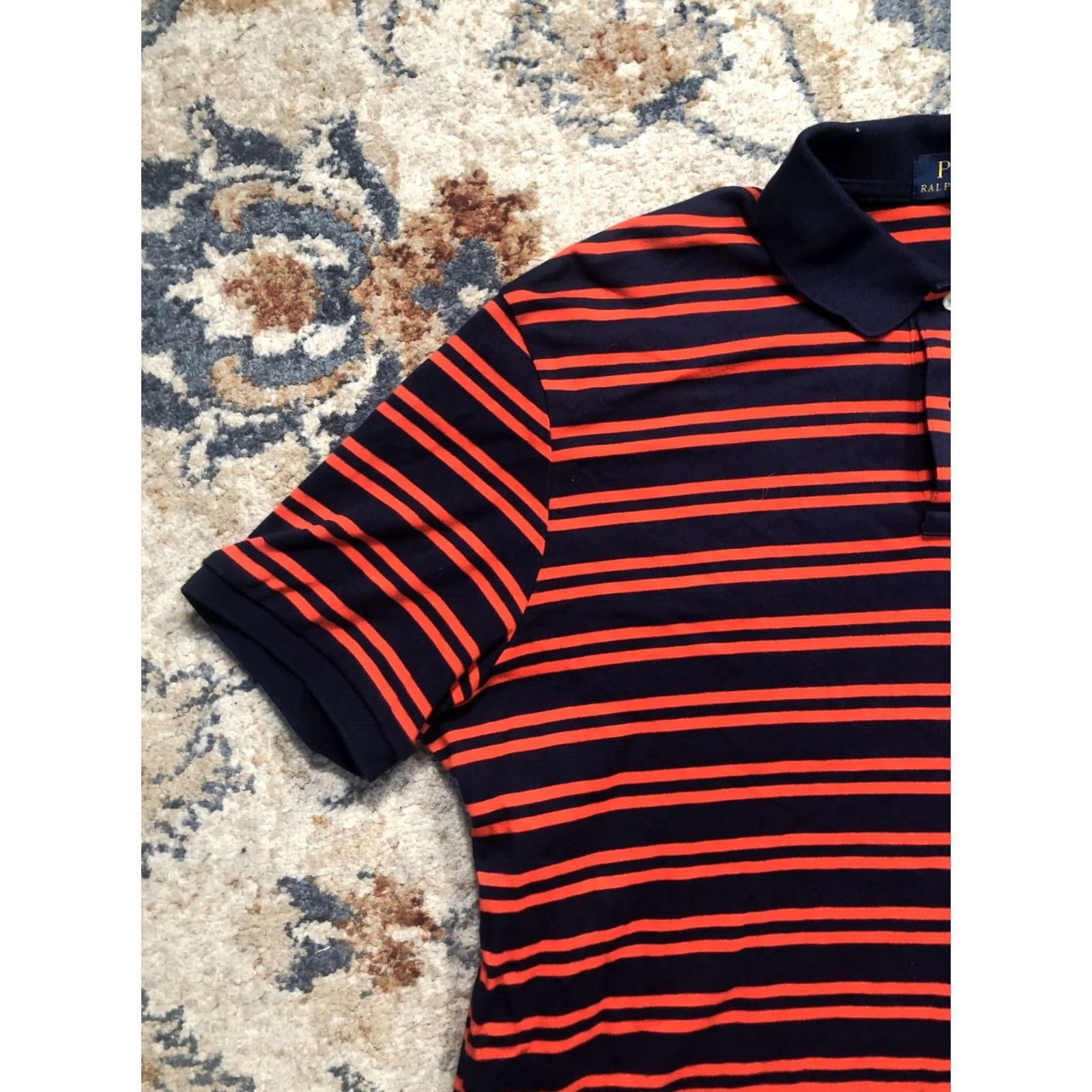 Polo Ralph Lauren Polo Ralph Lauren Polo Shirt Mens L Blue Orange Stripe Pony Logo Casual Size US L / EU 52-54 / 3 - 3 Thumbnail