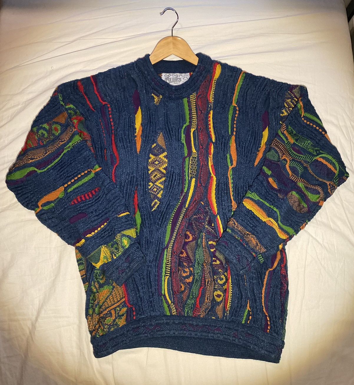 Image of Coogi “Blues” Sweater Vintage in Navy, Men's (Size Small)