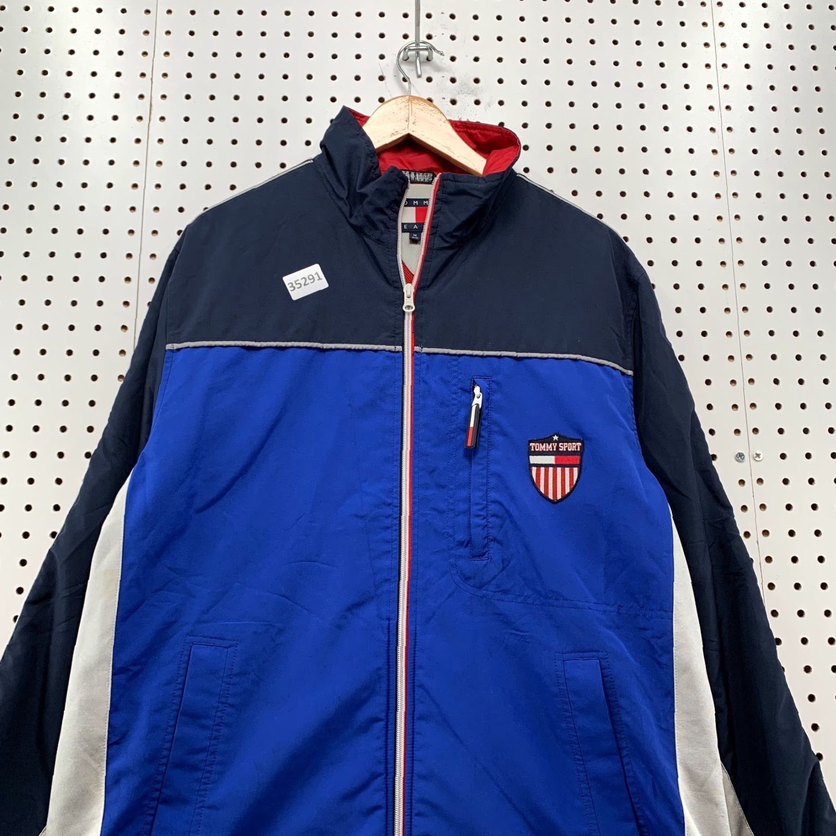 Tommy Hilfiger VINTAGE Tommy Hilfiger Windbreaker Jacket Mens M Blue Full Zip Sports Windbreaker 90s Tommy Hilfiger Full Zip Mens Blue Size US M / EU 48-50 / 2 - 2 Thumbnail