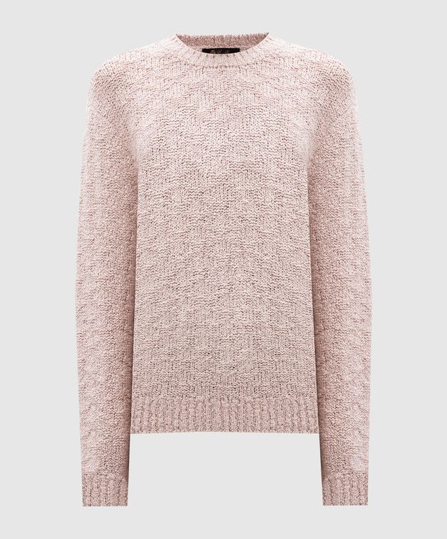 Loro Piana o1w1db10825 FAO5750 Folecchio Crewneck Sweater in Pink Size S / US 4 / IT 40 - 1 Thumbnail