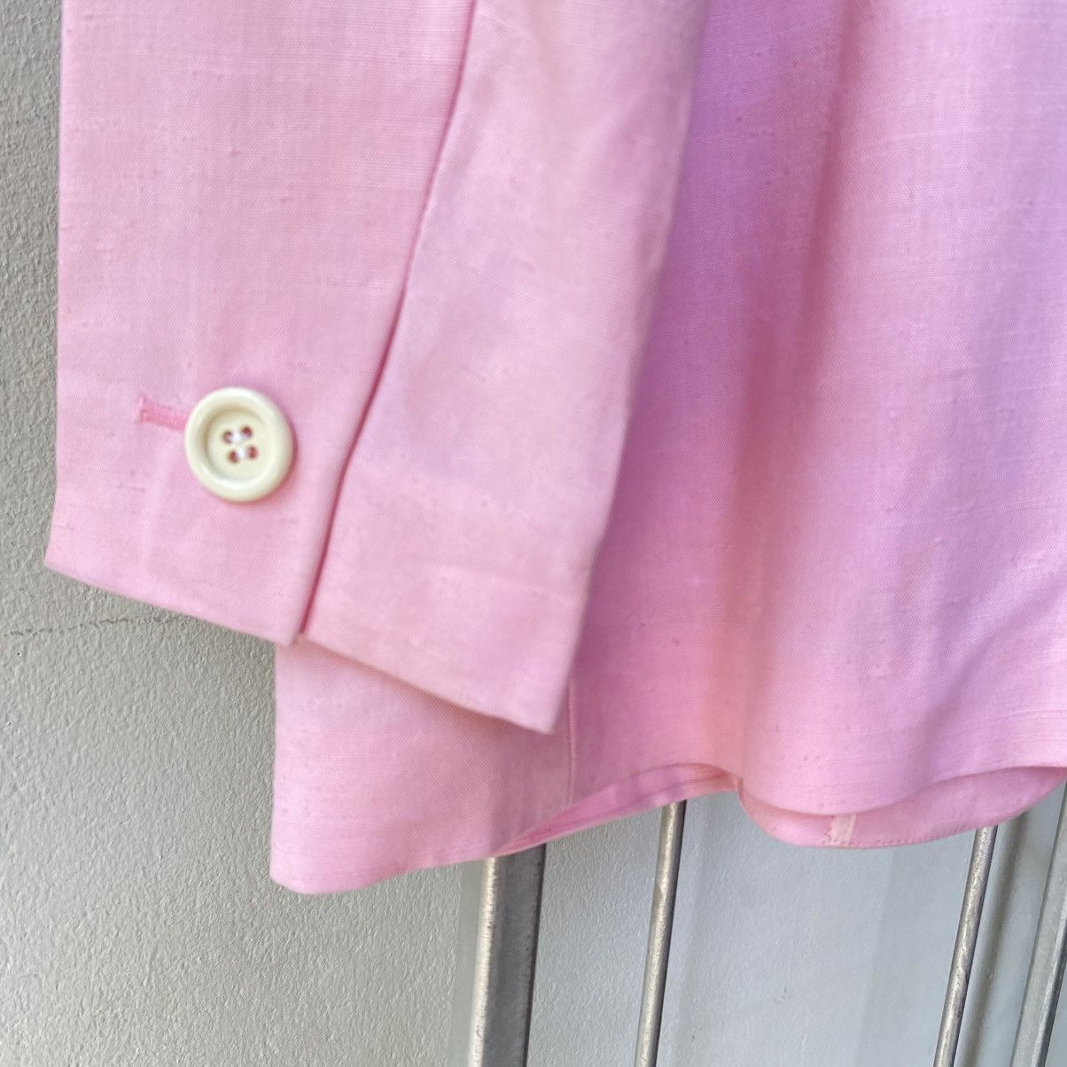 Yves Saint Laurent YVES Saint Laurent Sweet Pink Silk Blazer with White Collar Size M / US 6-8 / IT 42-44 - 20 Thumbnail