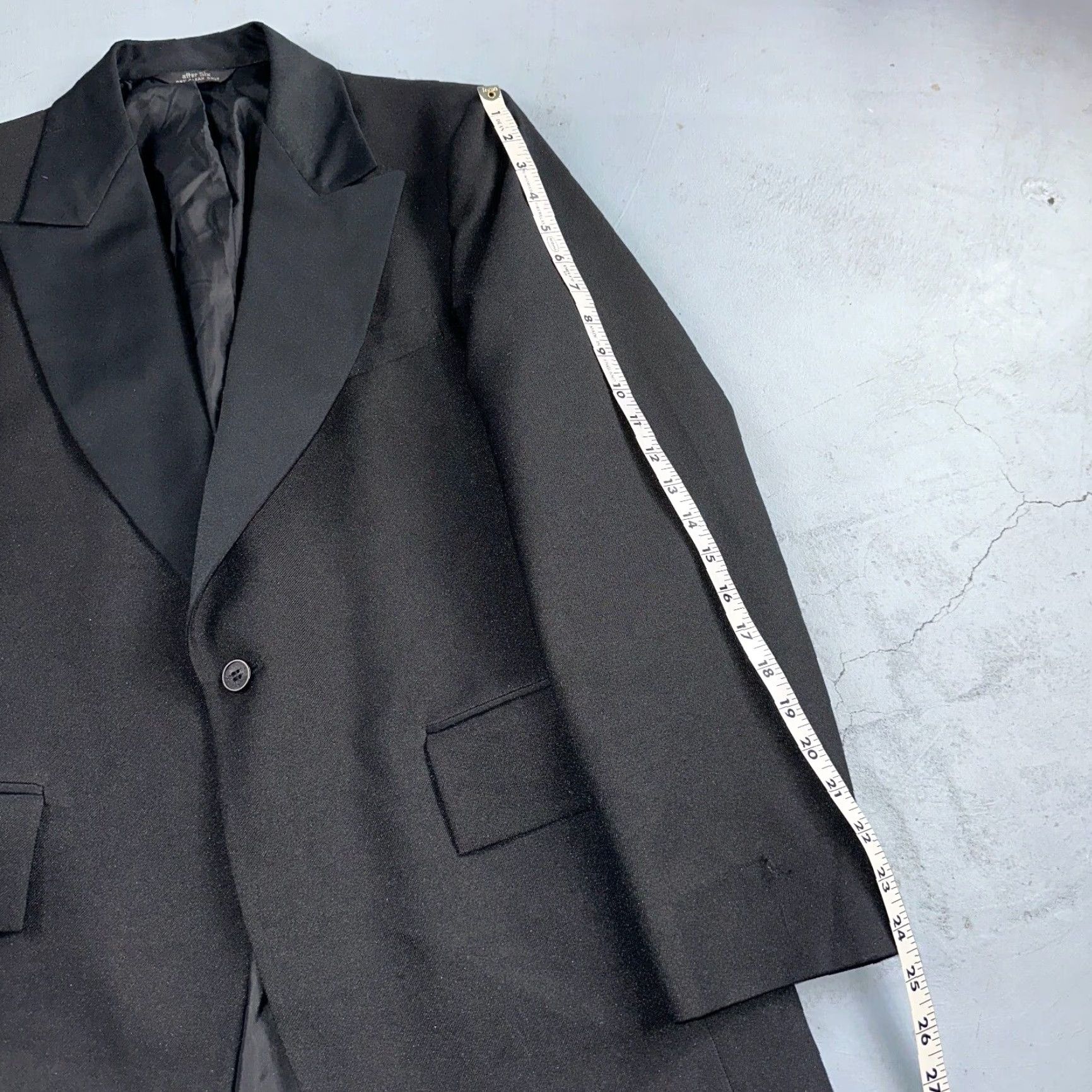 After Six VINTAGE 60s After Six Black Wool Blend Tuxedo Jacket 40R Formal Eveningwear Mens Size 40R - 7 Thumbnail