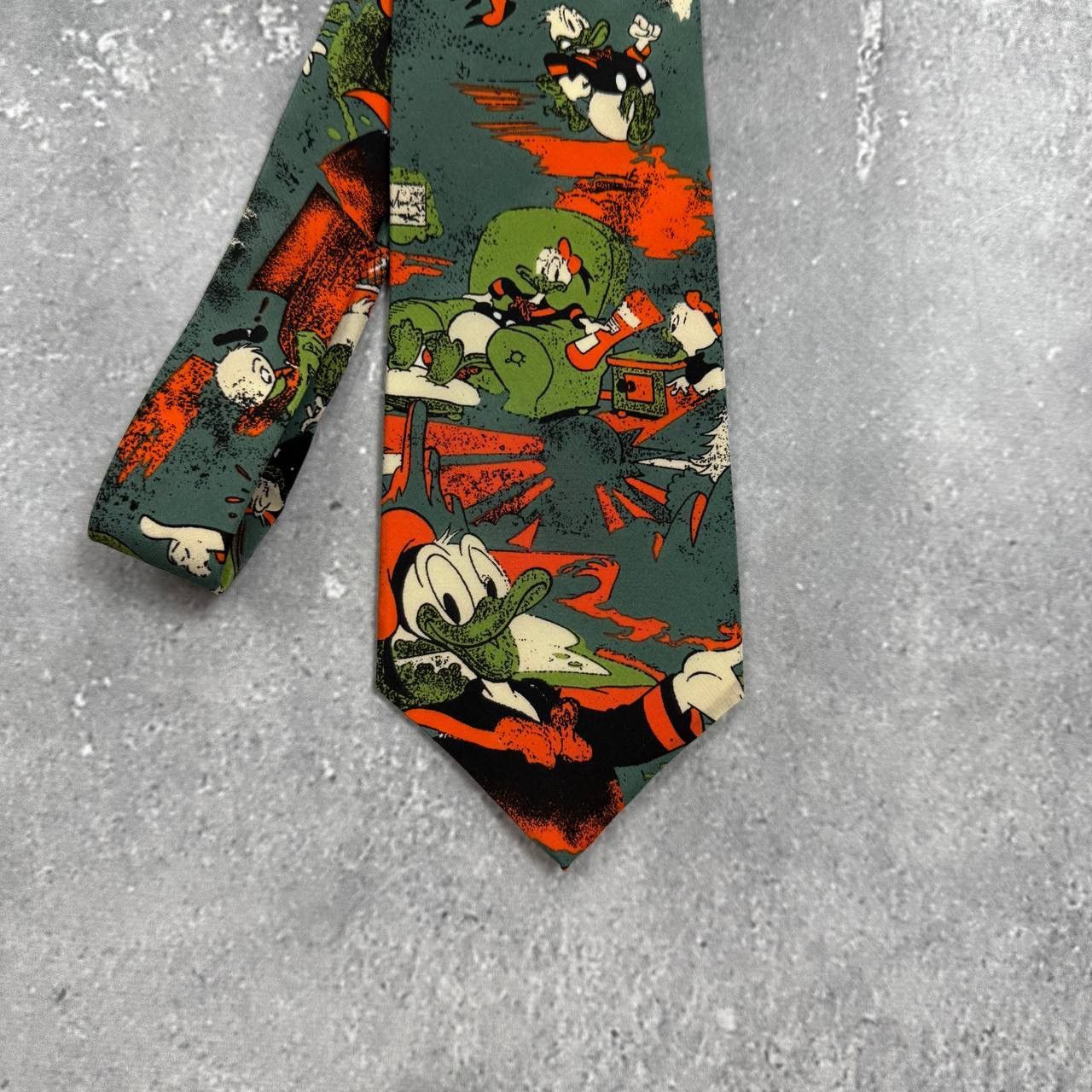 Disney Vintage 90s The Disney The Rack DuckTales Silk Tie Green Size ONE SIZE - 9 Thumbnail